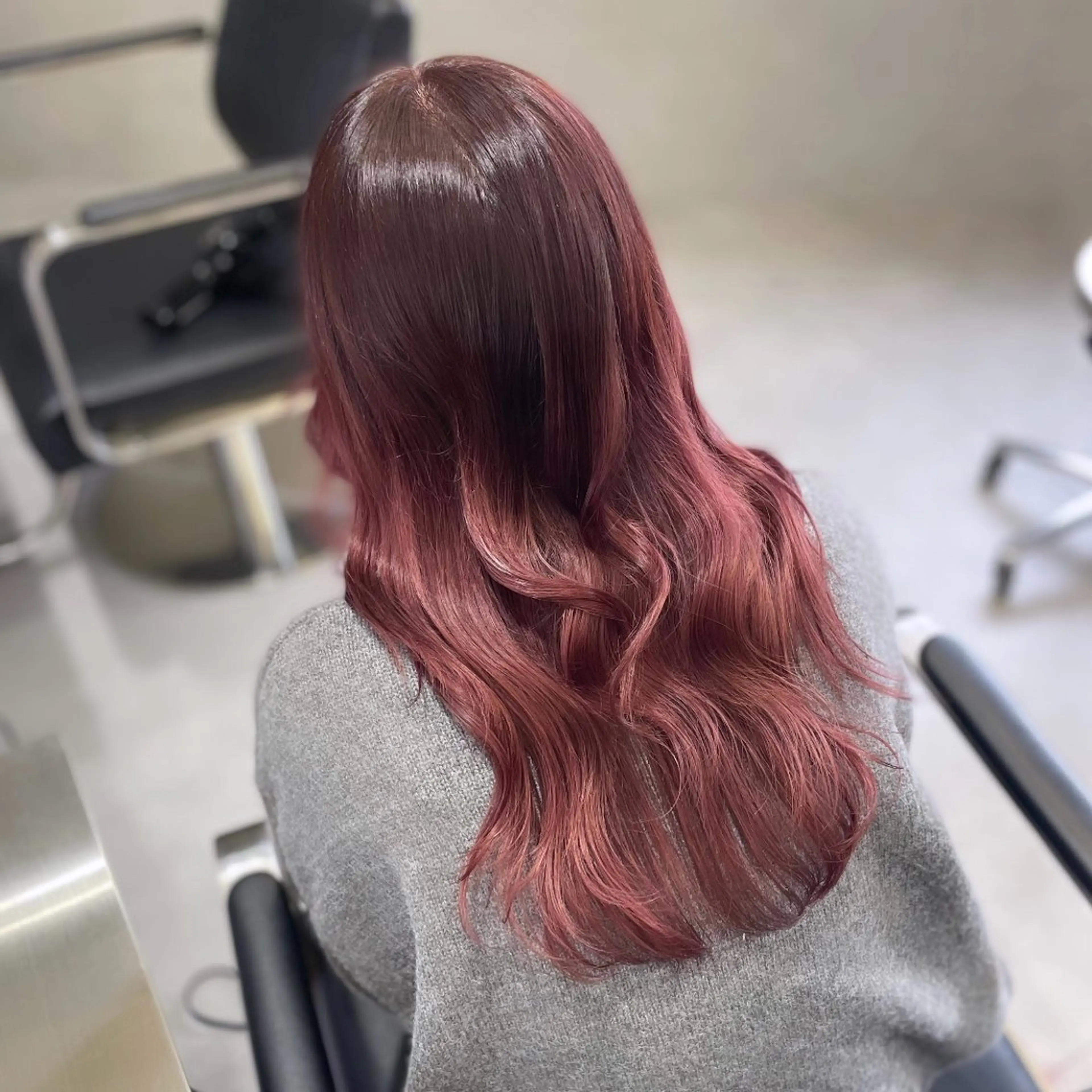 セミロング カラー ピンクカラー ヘアカラー Rui/透明感カラー 暖色/レイヤーカットのヘアスタイル