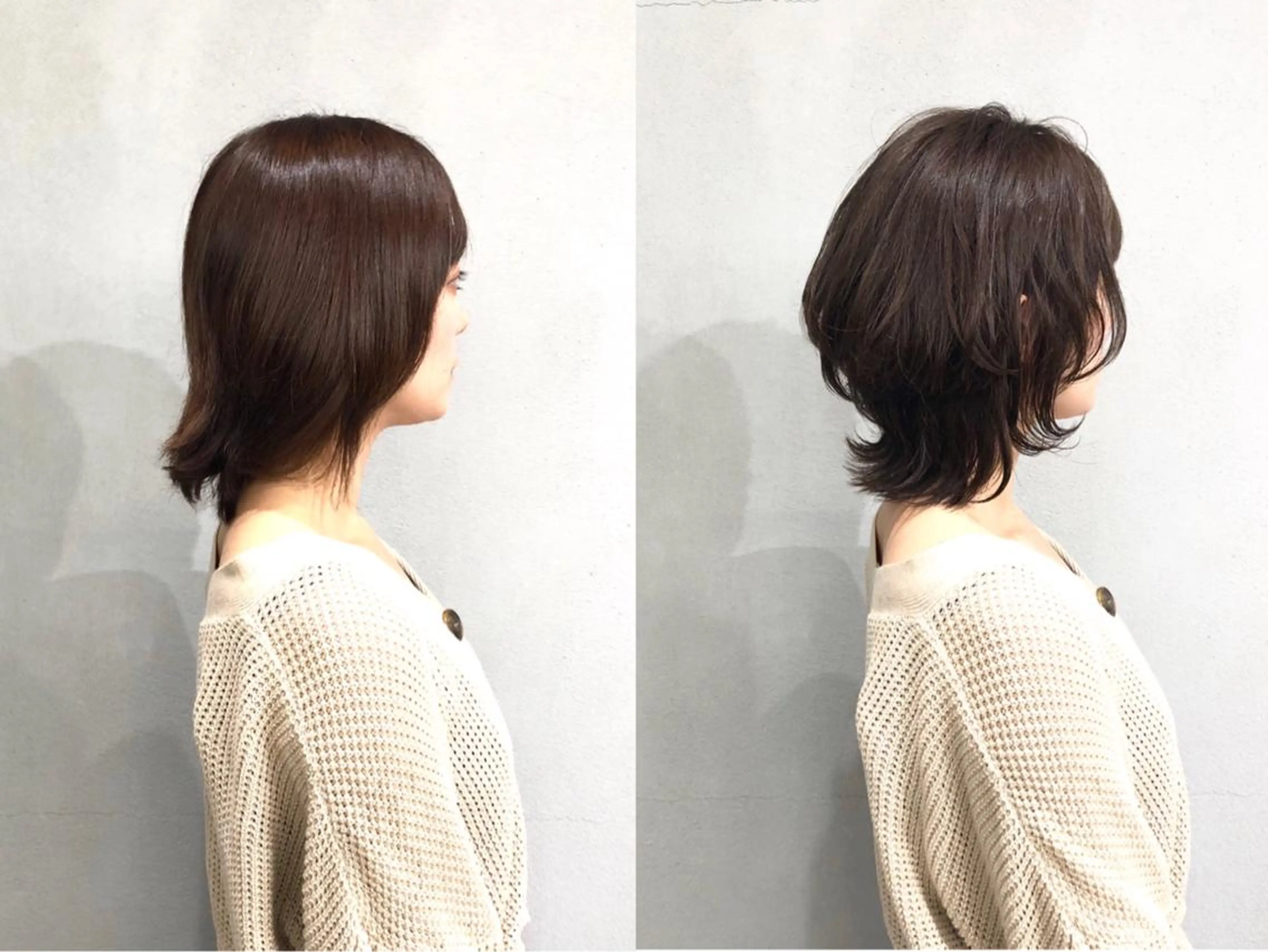 ミディアム カラー ウルフカット カット ヘアカラー ボブ/ショート/ 白髪染め/メンズ葛西のヘアスタイル