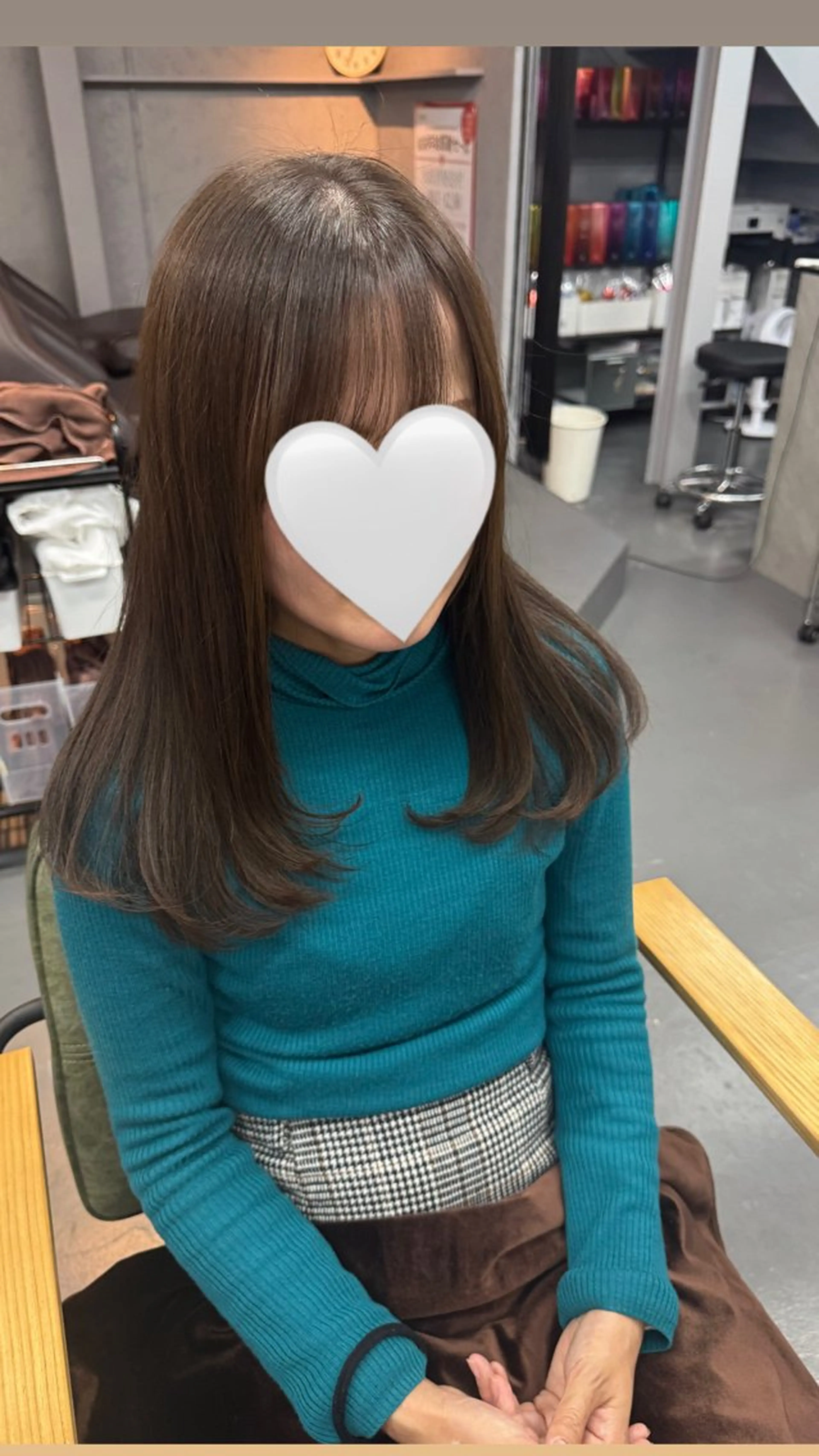 ロング カラー カット ヘアカラー トリートメント やぶかみ りんのヘアスタイル