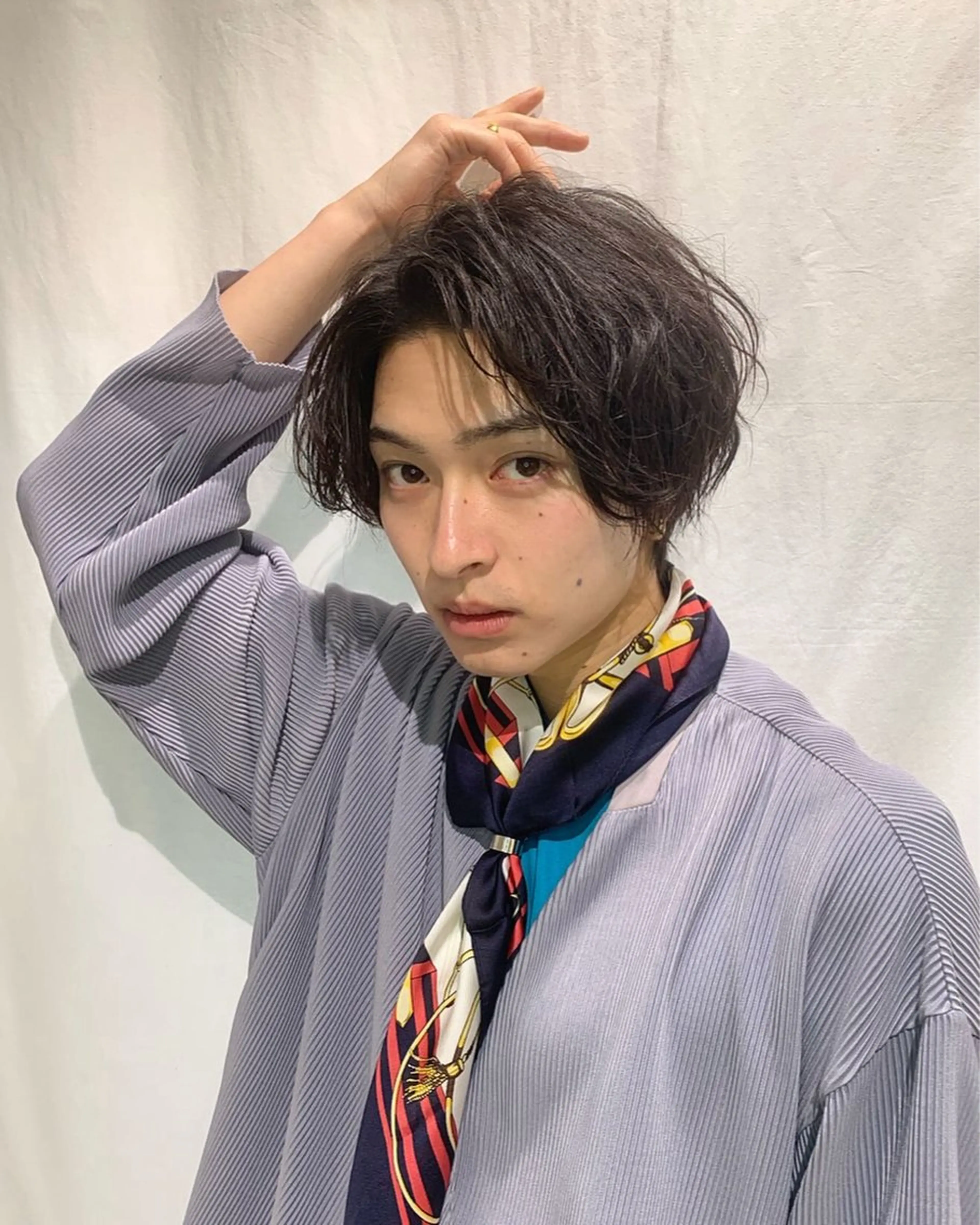 ショート カラー パーマ メンズ [渋谷美容師] 玲弥のヘアスタイル