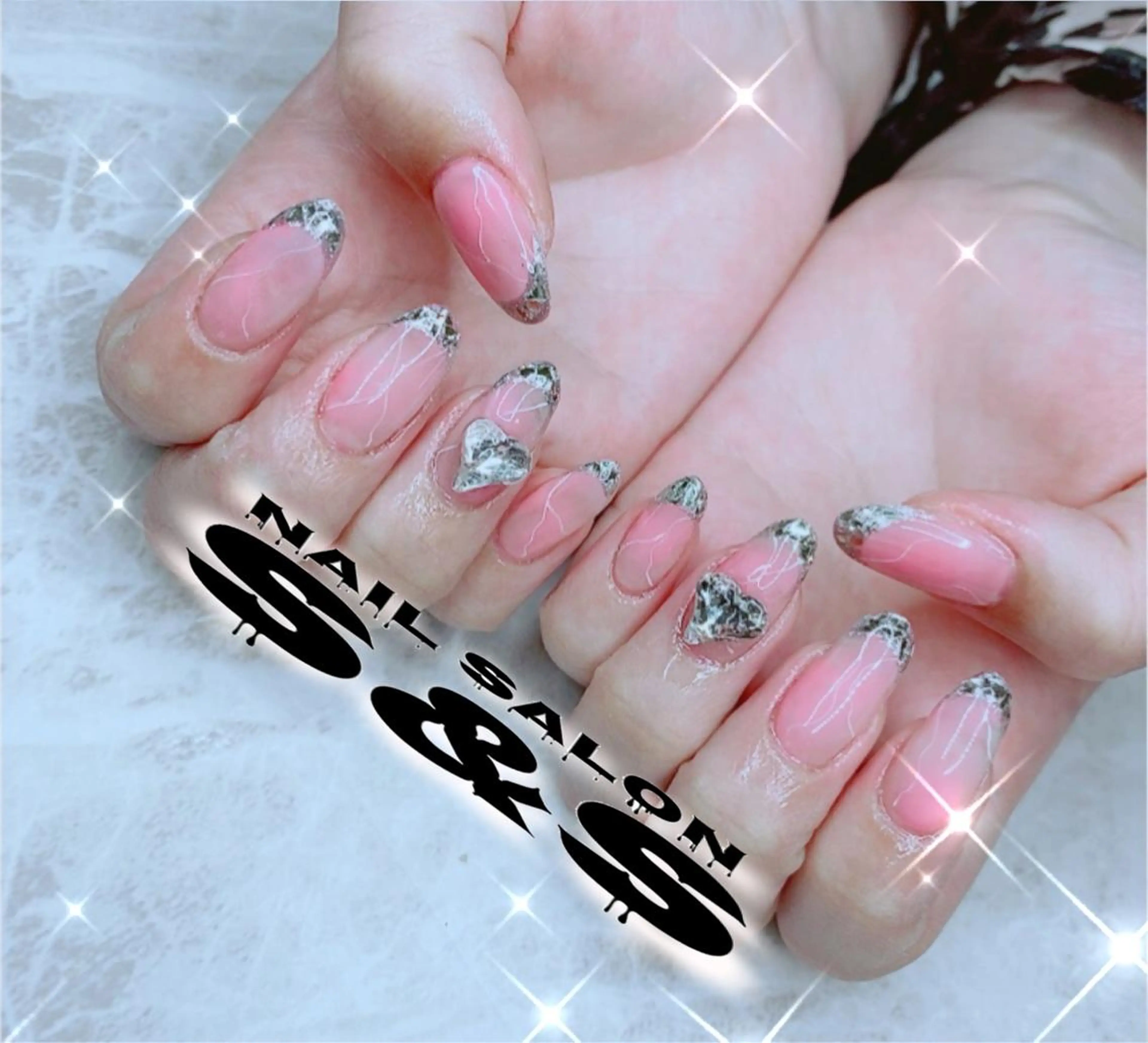 ネイル 長さ出し ハート メンズネイル 持ち込み スカルプネイル S&S 村田小百合のネイルデザイン