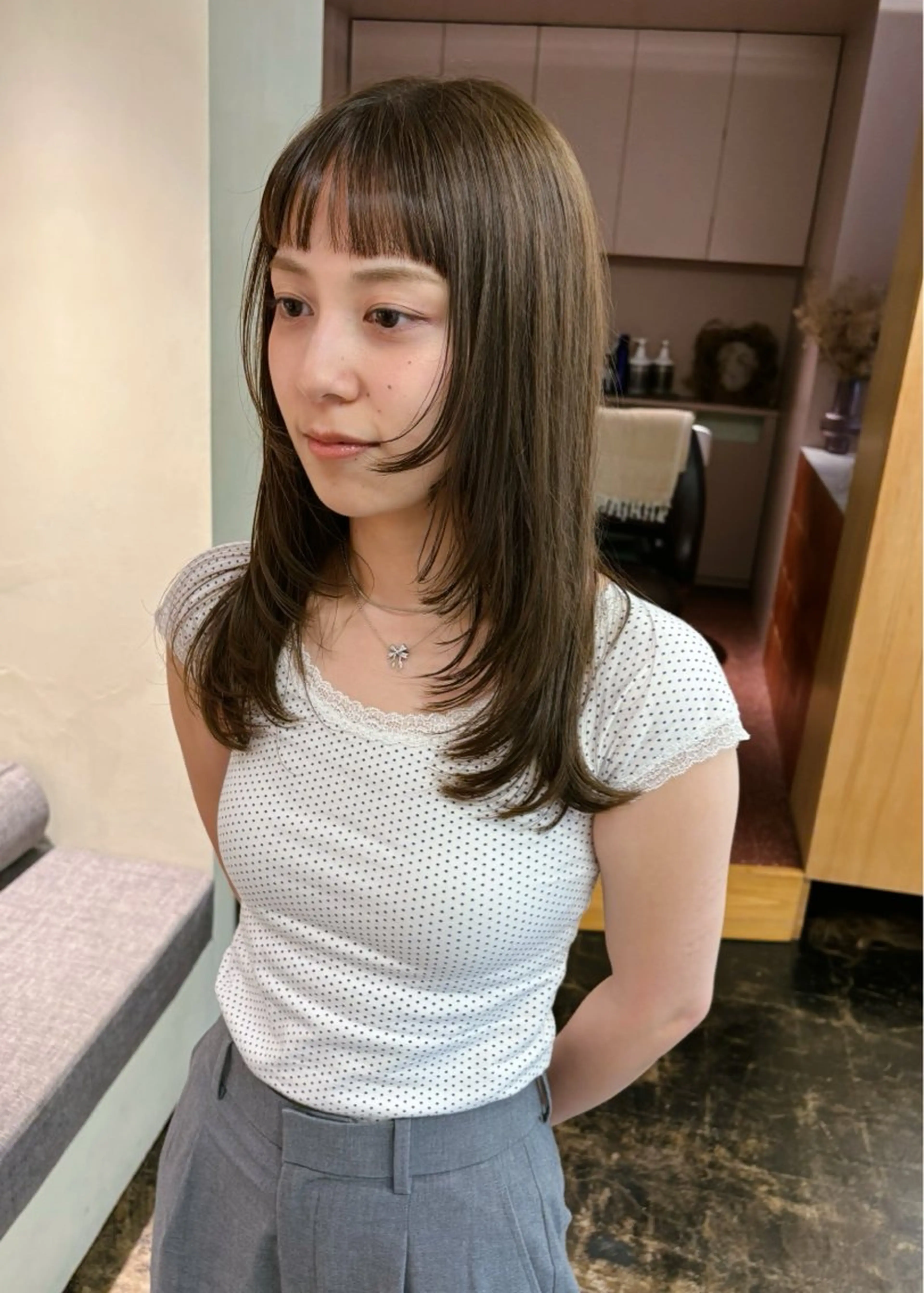 セミロング カラー 透明感カラー レイヤーカット 西山 紗耶香🪽 透明感カラー/ボブのヘアスタイル