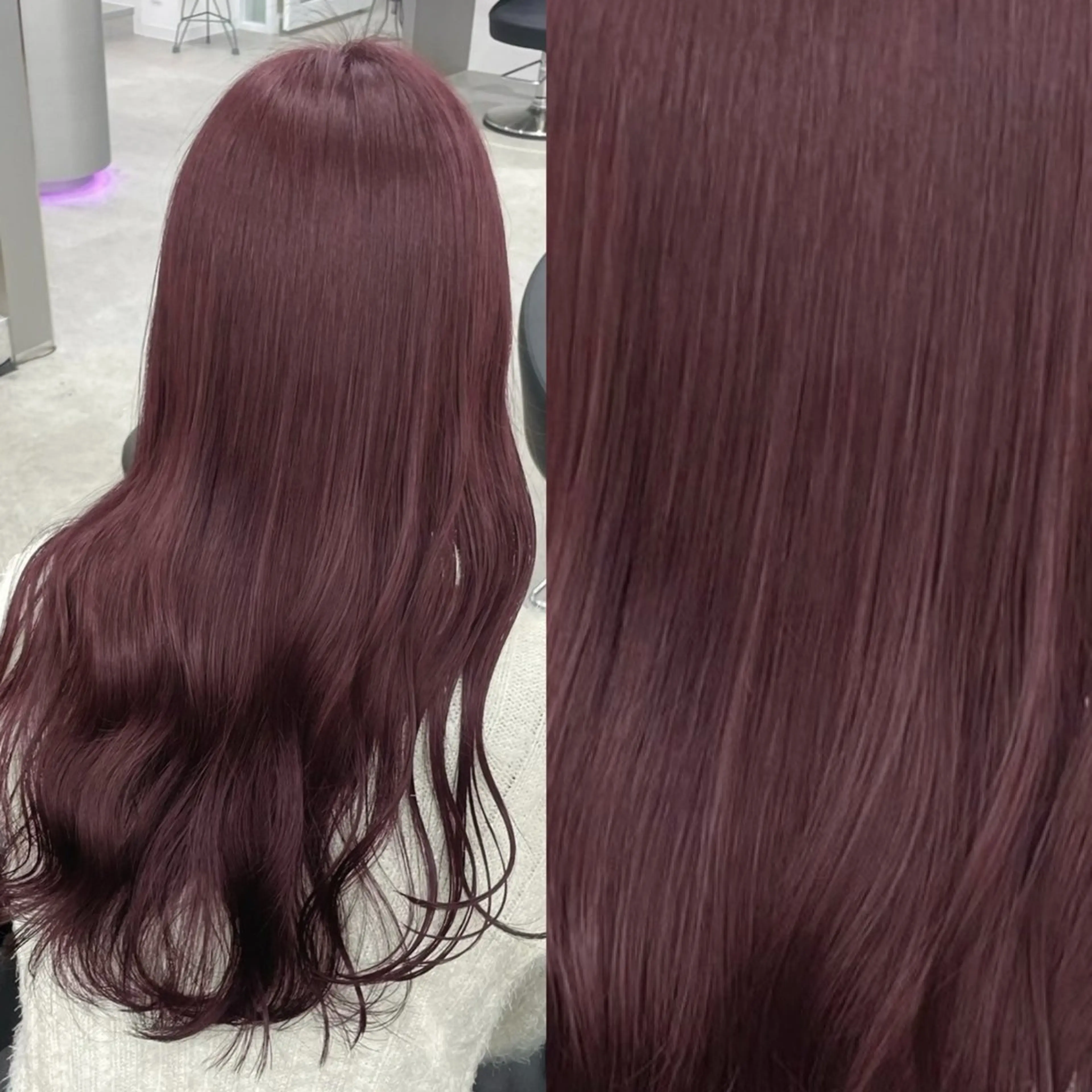 ロング カラー ブリーチ ブリーチなしカラー 髪質改善 トリートメント 💗愛され暖色💗 ピンク/レッド💗のヘアスタイル