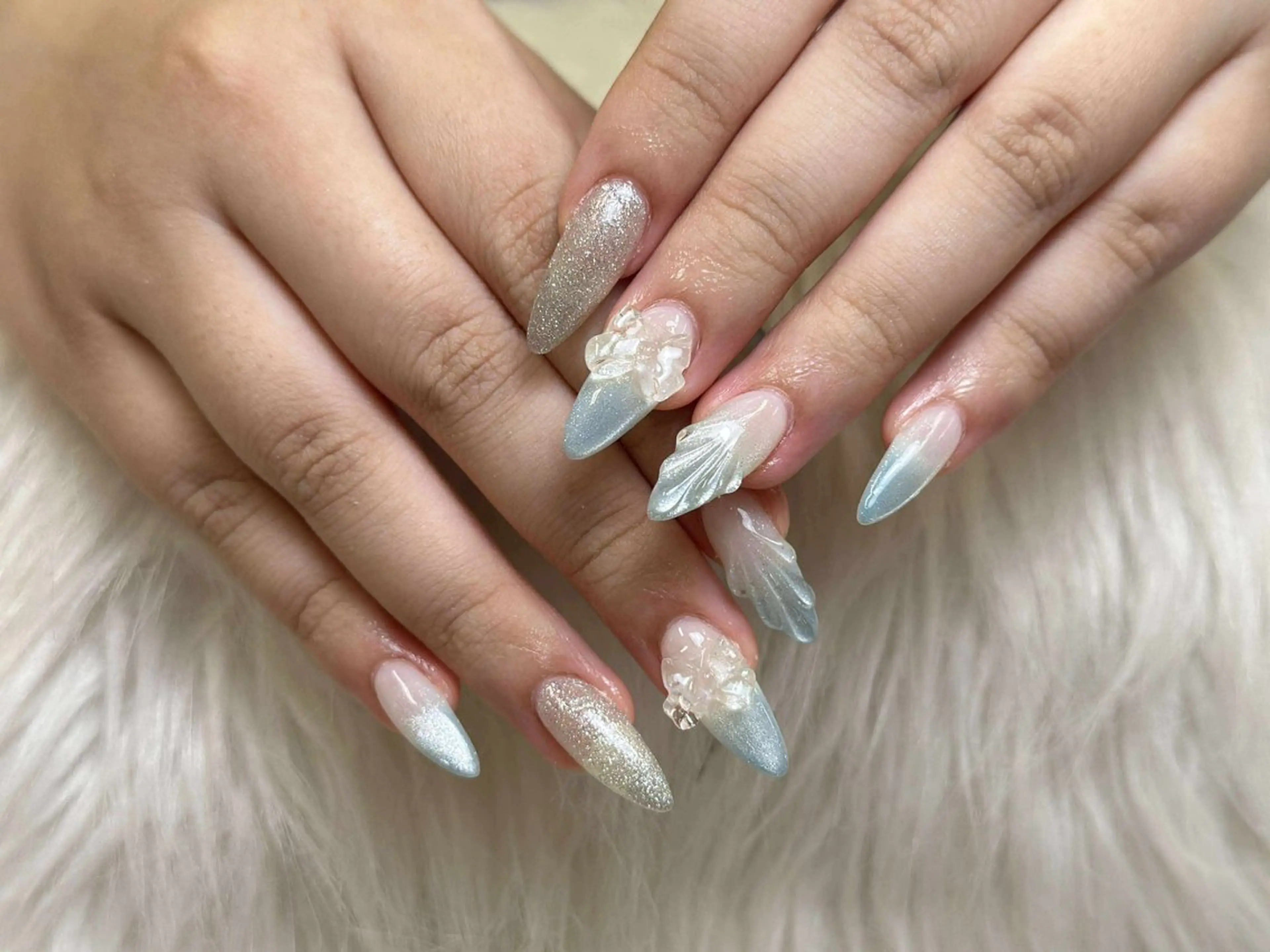 ネイル アートネイル 成人式 ジェルネイル ニュアンスネイル 夏ネイル Nie Nail Shinokuboのネイルデザイン
