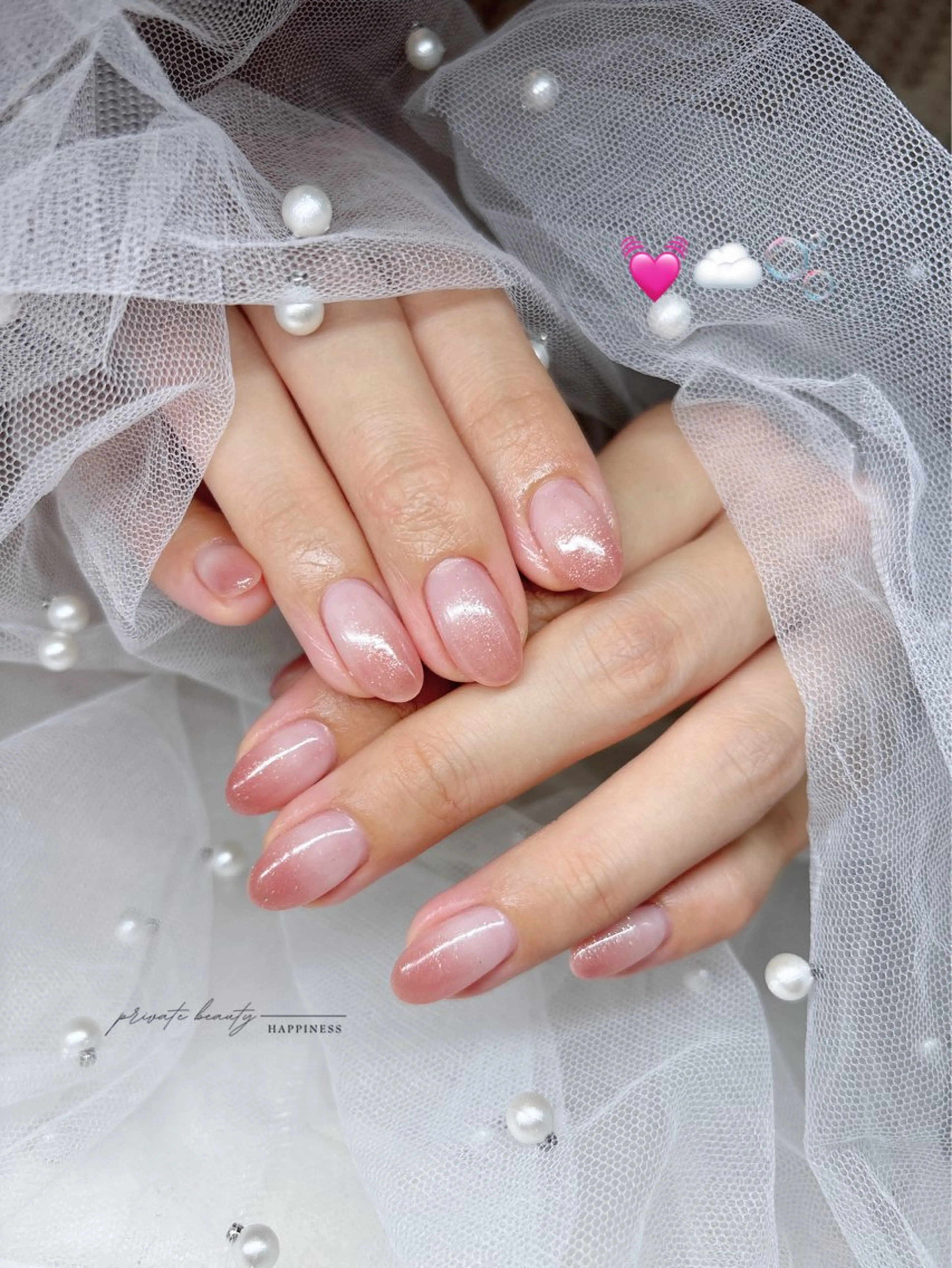 ネイル グラデーション 韓国ネイル ラメ(グリッター) ピンク スカルプネイル happiness nailのネイルデザイン