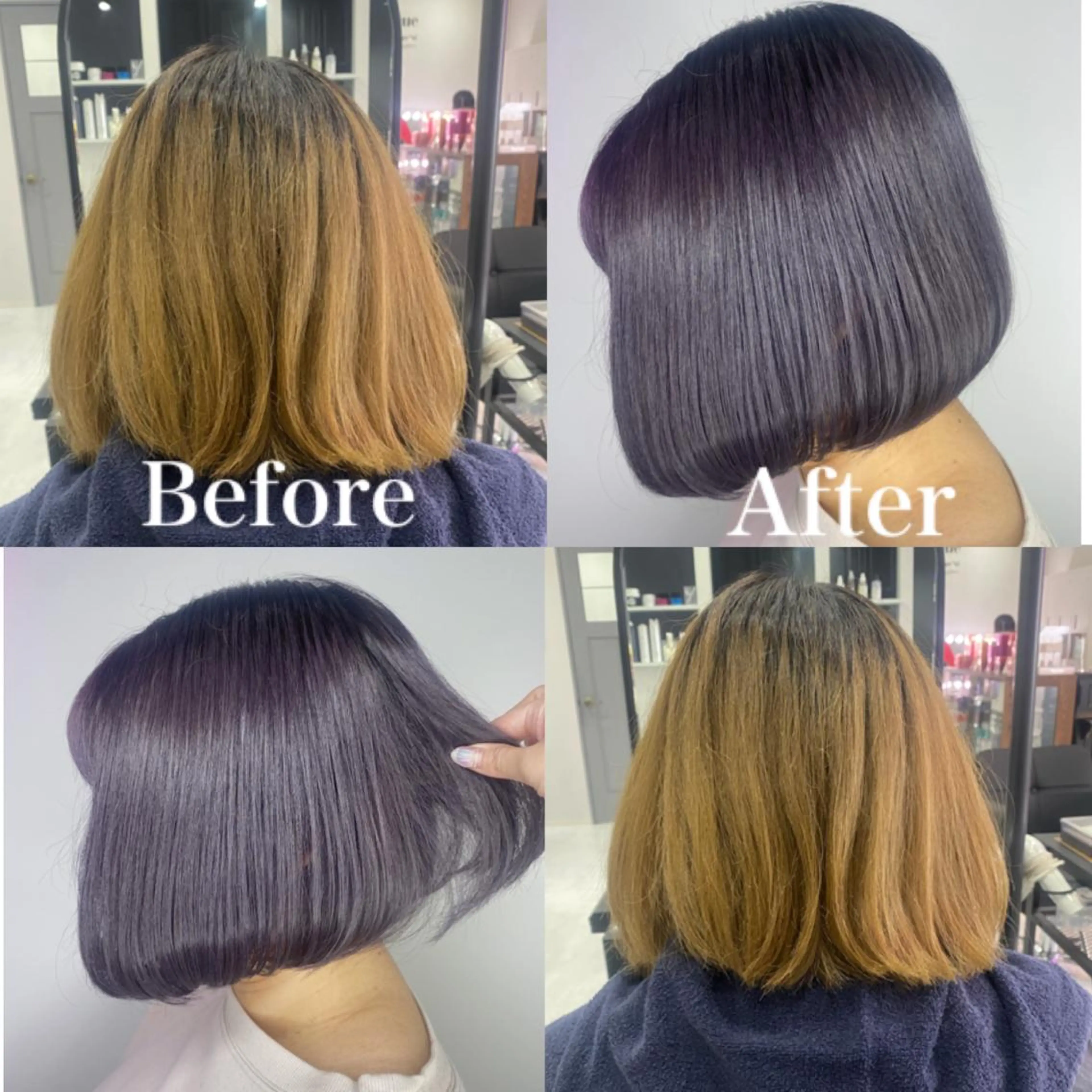 ショート カラー ブリーチ ラベンダーカラー シルバー カット ヘアカラー トリートメント 髪質改善×矯正🫧 韓国ヘアasamiのヘアスタイル