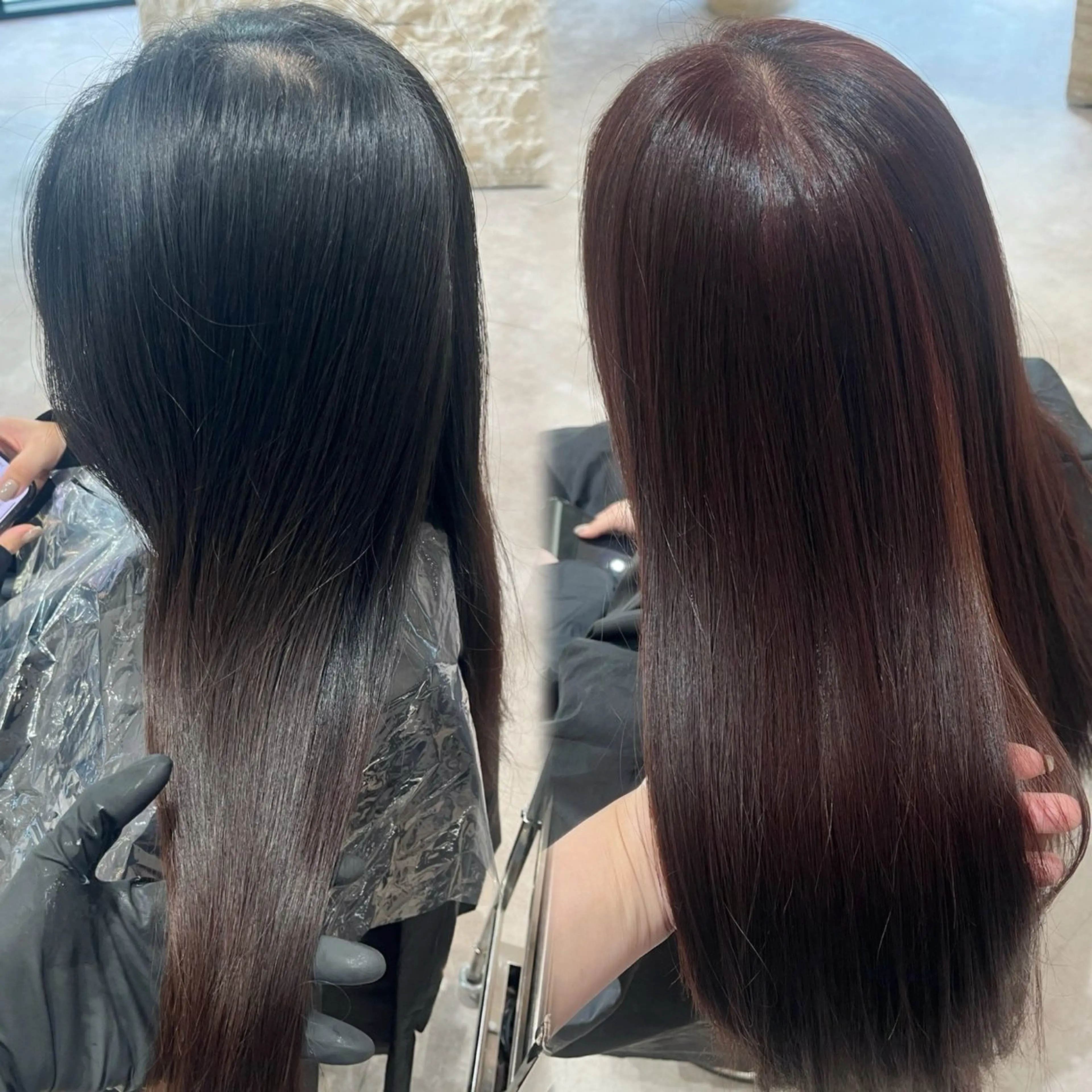 ロング カラー ヘアカラー 顔周りカット/ 透明感カラー/ユナのヘアスタイル