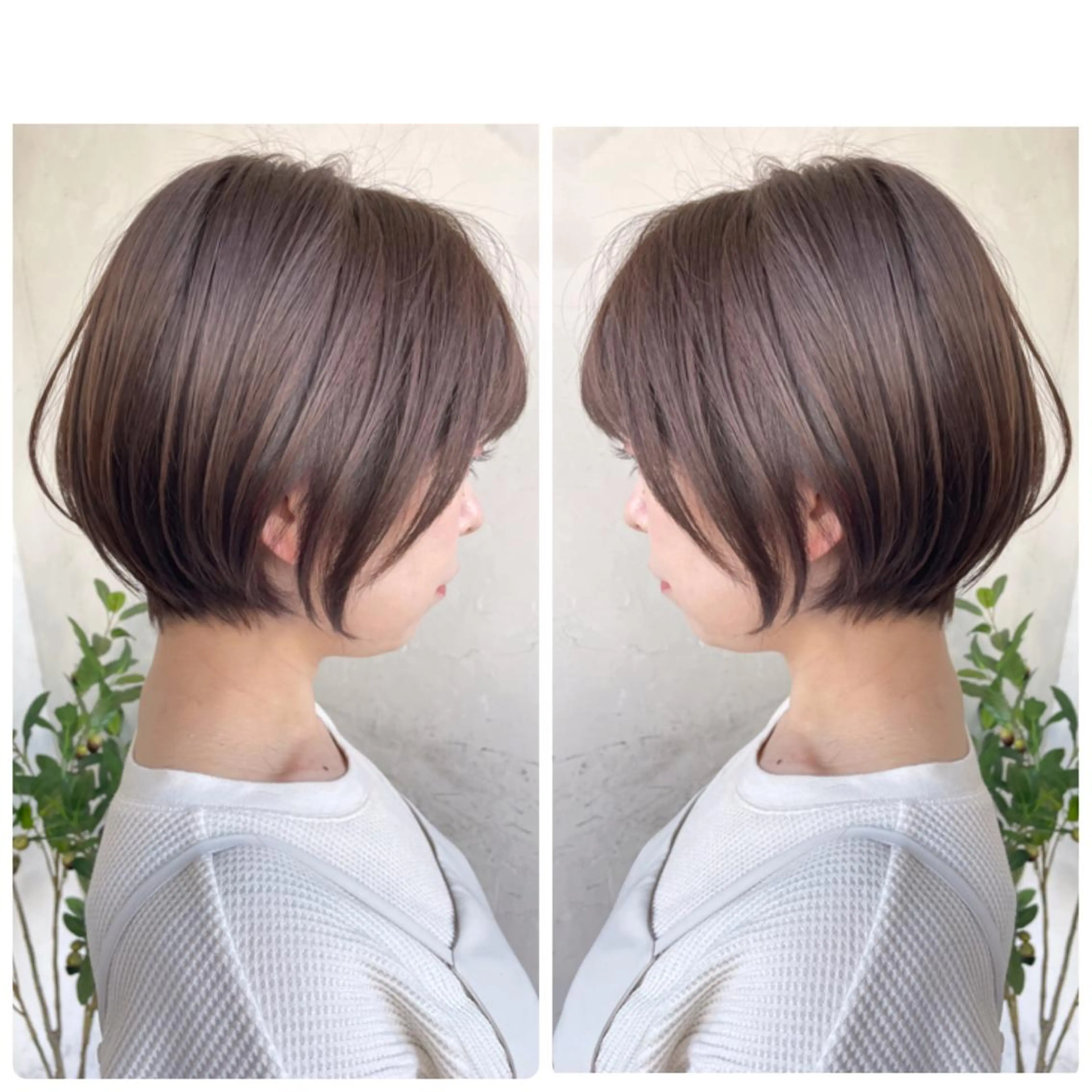 ショート カラー ショートボブ ハンサムショート 丸みショート デザインカラー ハイライトカラー 京都大人女性ショート 徒歩1分/秋山のヘアスタイル