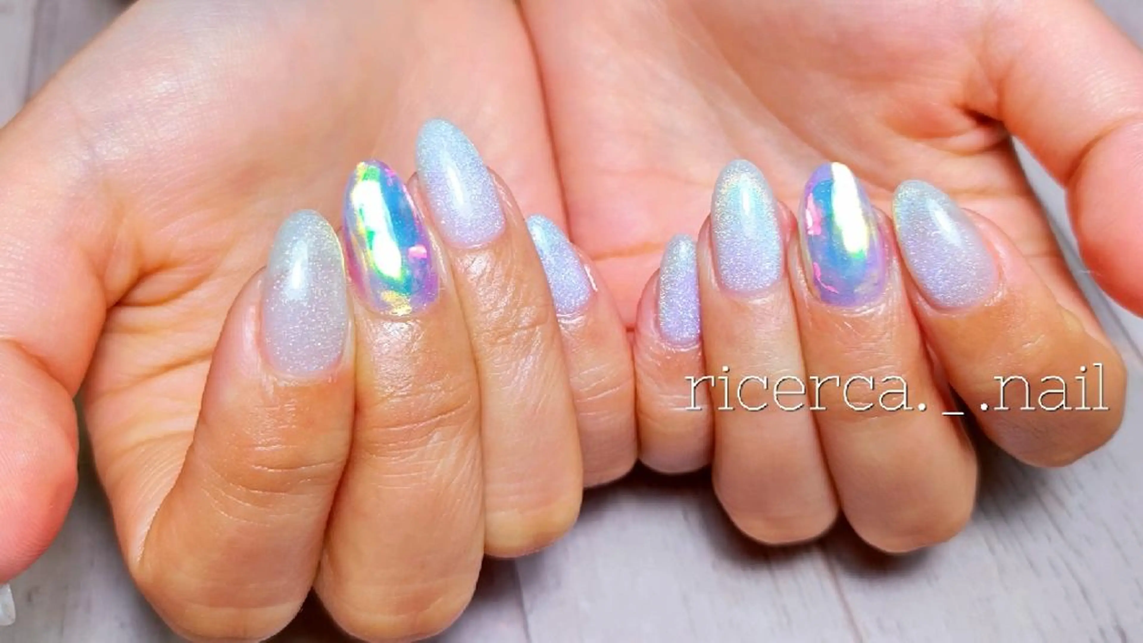 ネイル アートネイル 氷ネイル・うるうるネイル キラキラネイル マグネットネイル ハンドネイル ricerca._. nail ちゃこのネイルデザイン