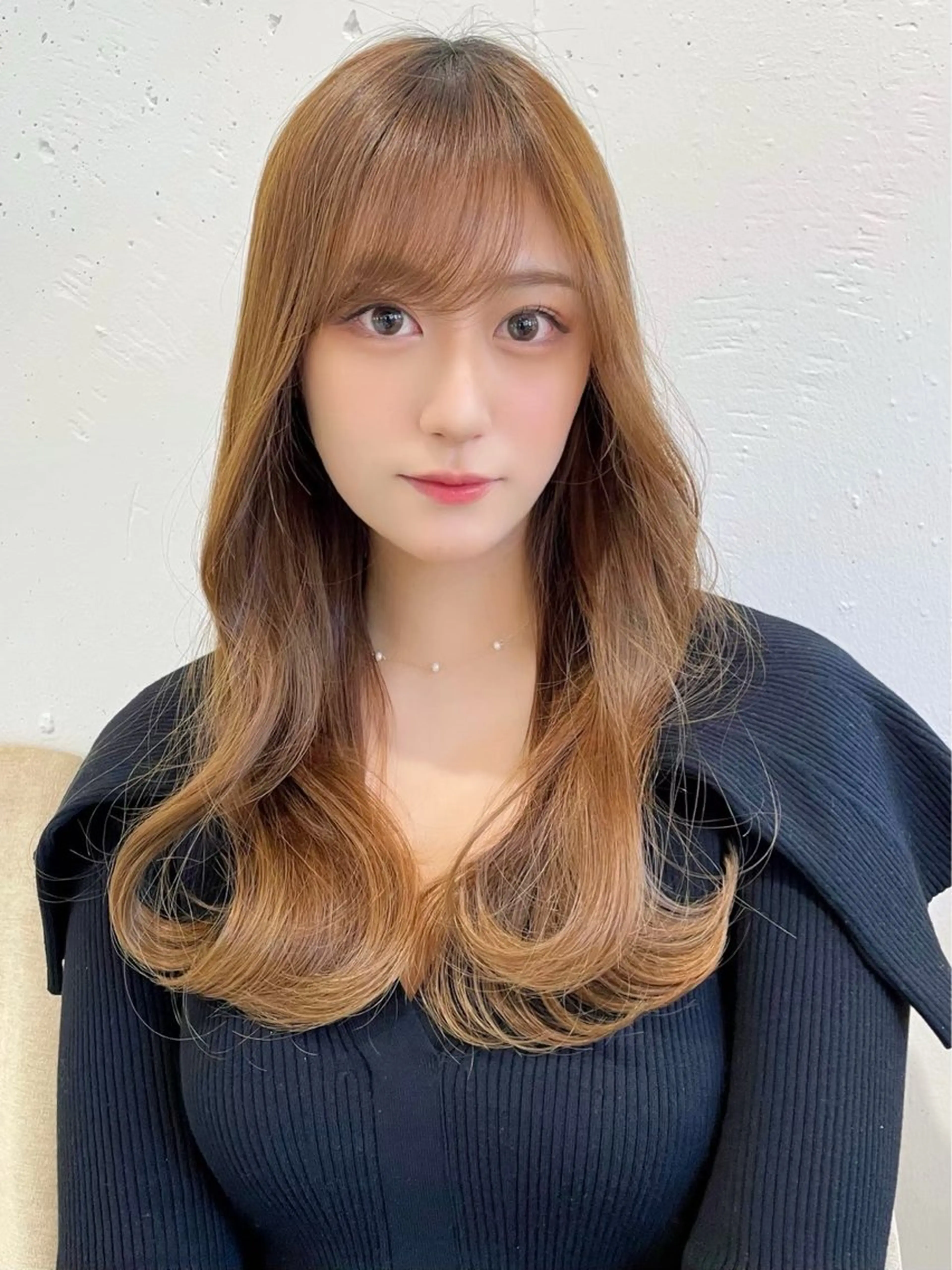 ロング カット ヘアカラー トリートメント 新宿/韓国レイヤー/ 顔周りカット松本美晴のヘアスタイル