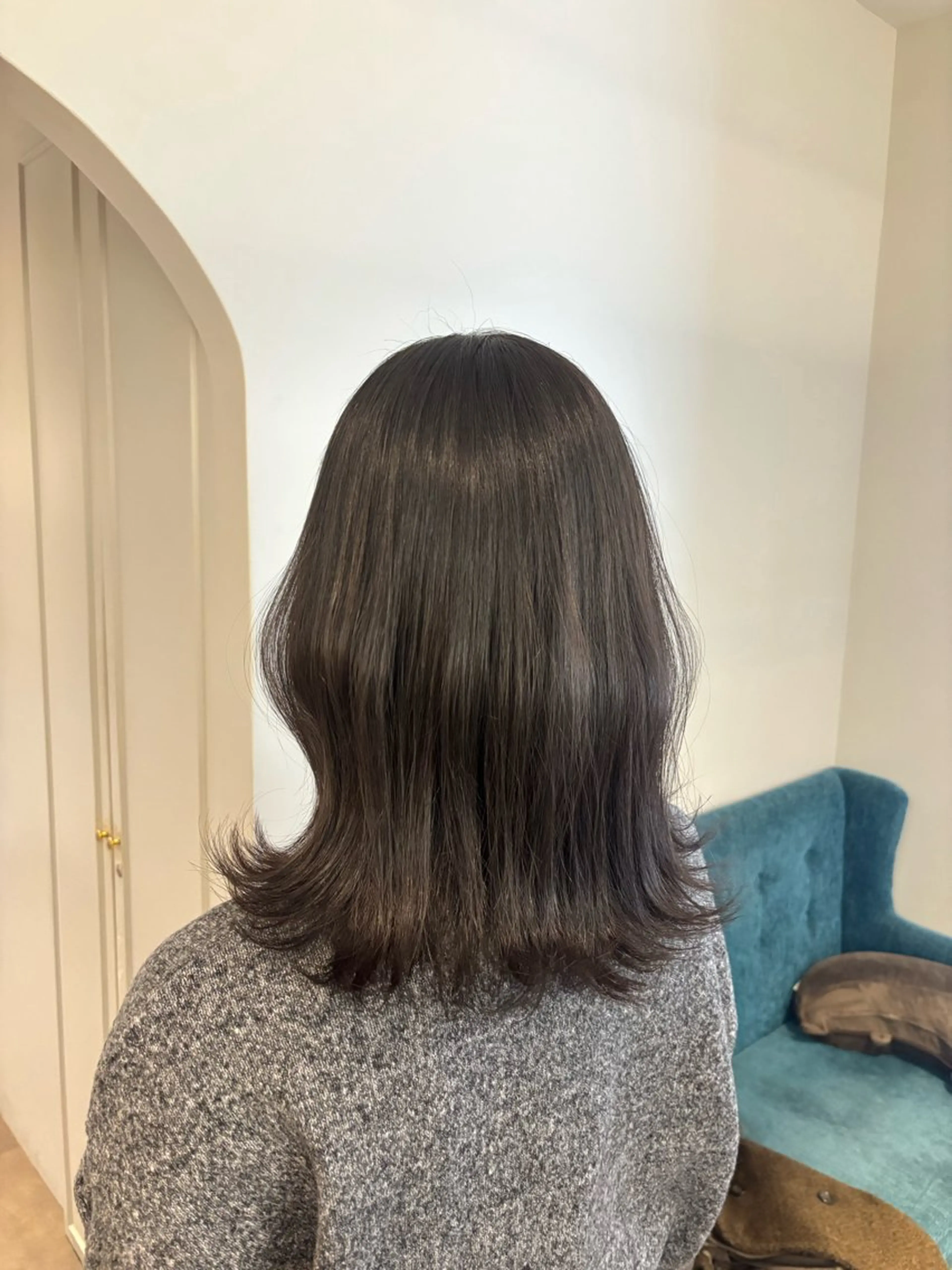 ミディアム カット ヘアカラー ハイトーン/透明感 カラー/下出有沙のヘアスタイル