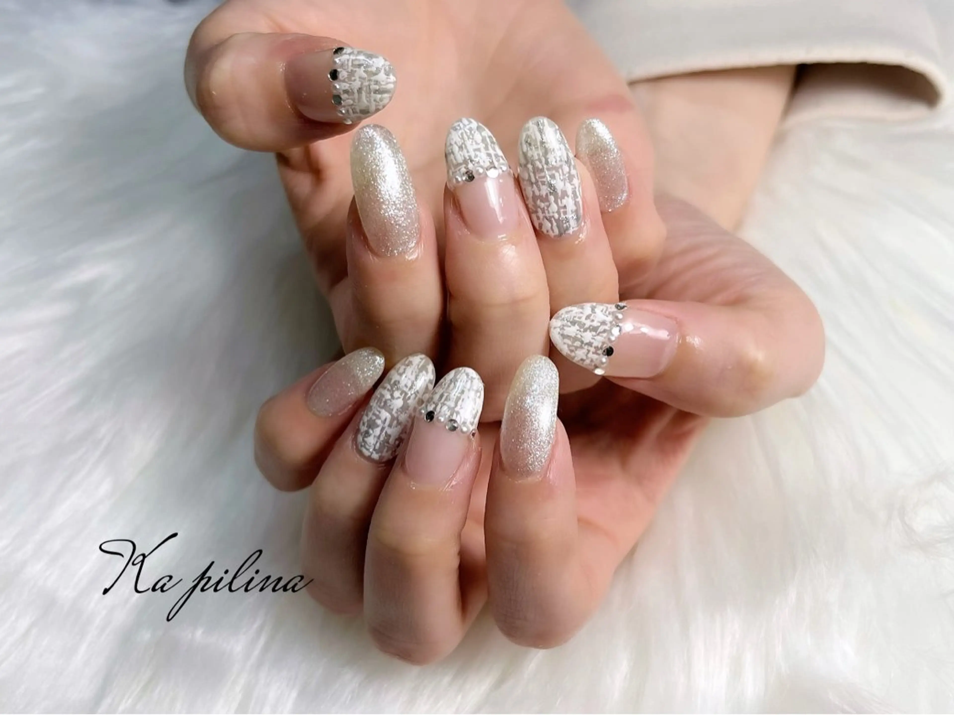 ネイル ツイードネイル Ka pilina所属・♡プライベートサロン Ka pilina♡のネイルデザイン