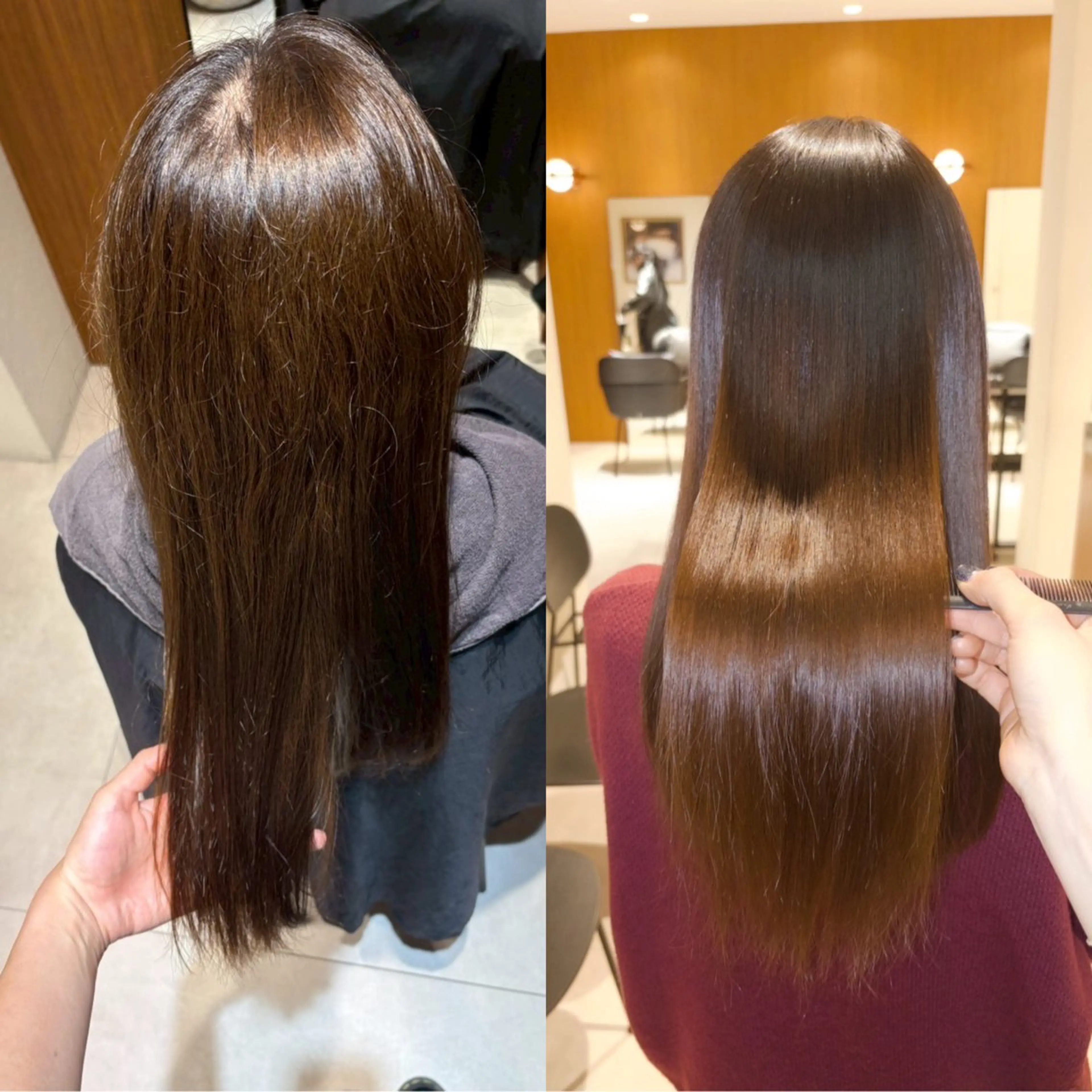 セミロング 髪質改善 縮毛矯正 トリートメント 縮毛矯正 酸性ストレート/ ちさとのヘアスタイル