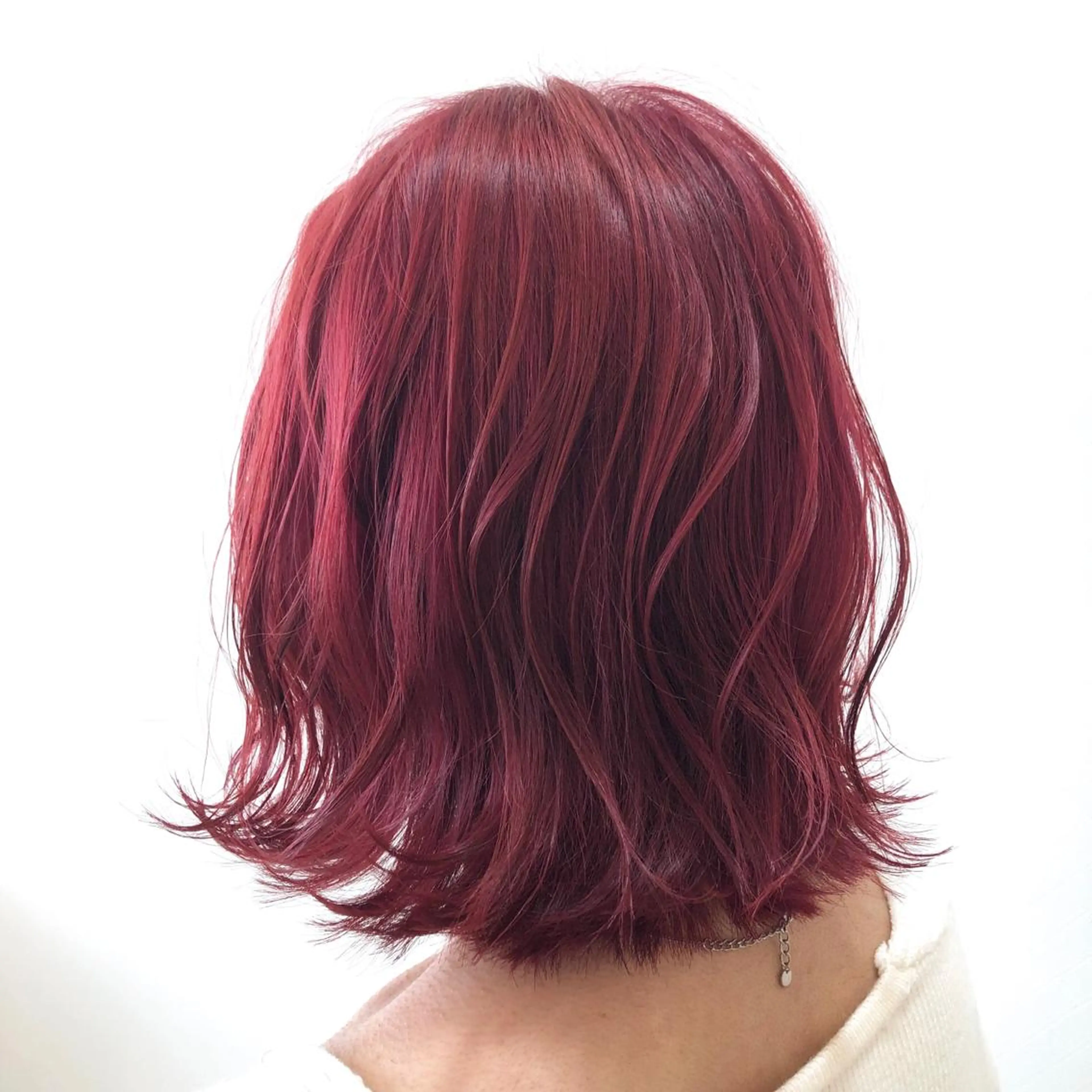 ミディアム カラー ブリーチ ケアブリーチ レッドカラー 🌈ぷる艶カラー🌈 髪質改善👑柳沼尚貴のヘアスタイル