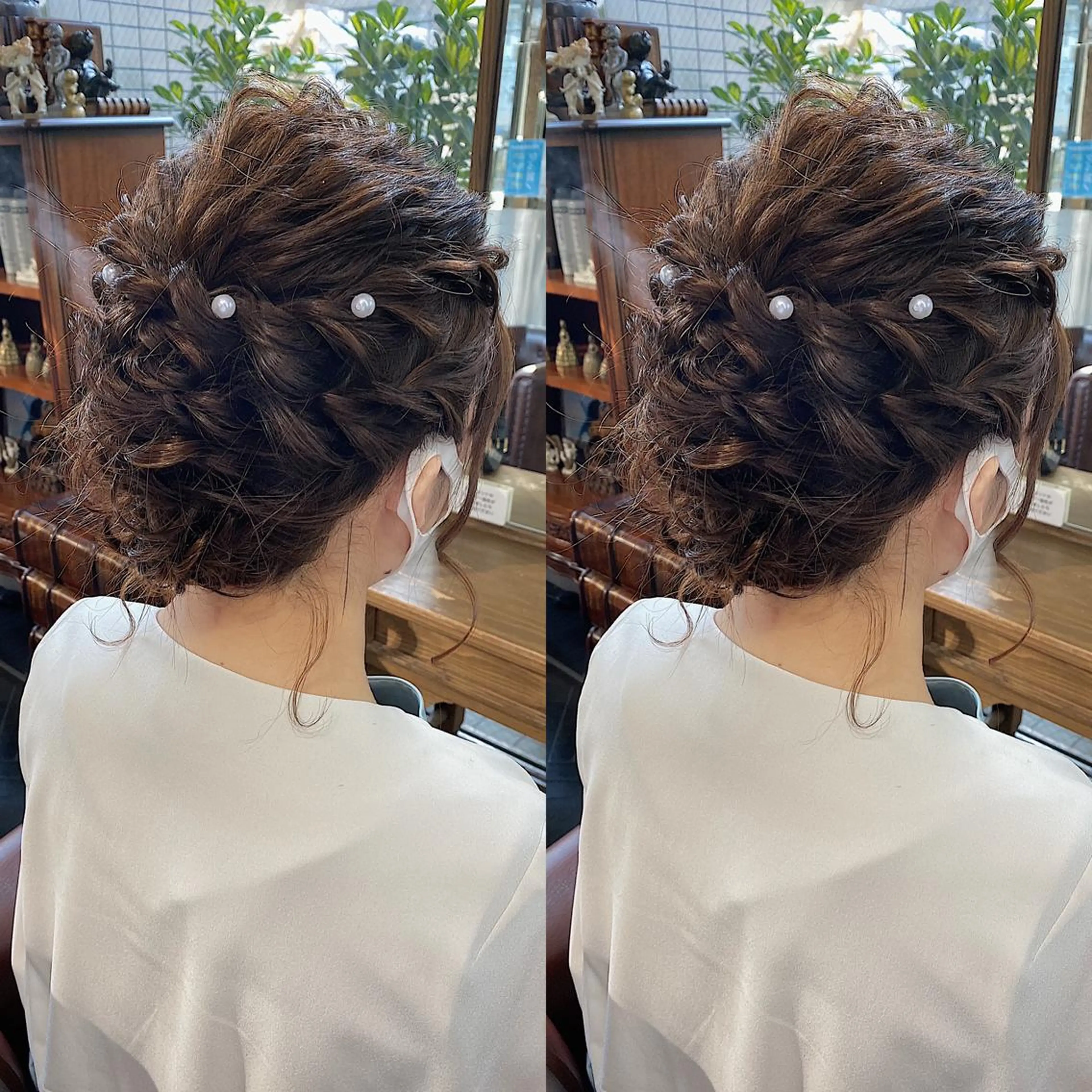 ミディアム ヘアアレンジ エクステ 外国人風カラー ハイライト 髪質改善 タンバルモリ モモカ/ハイトーン /バレイヤージュのヘアスタイル