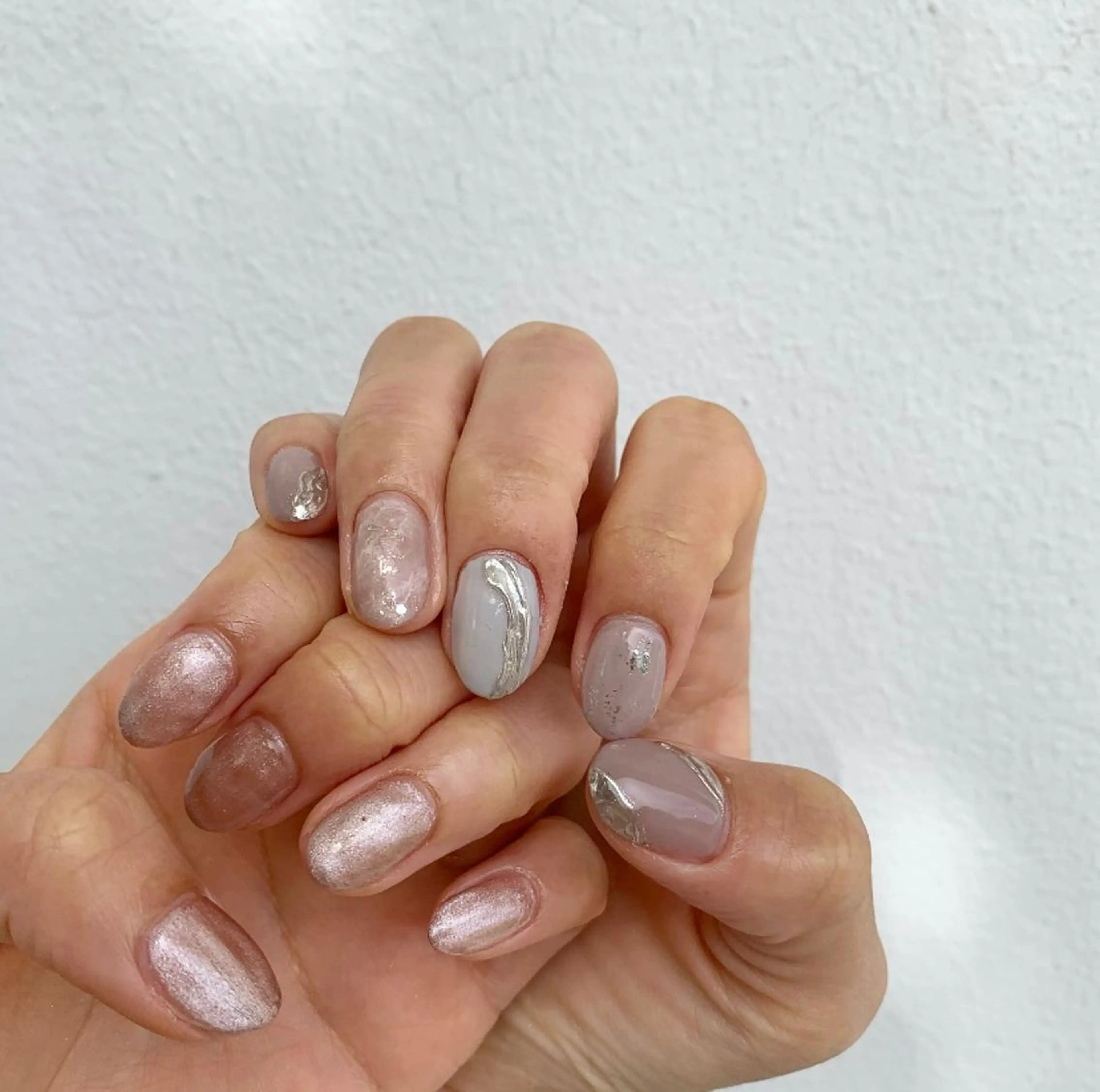 ネイル ピンク ピンクベージュ ハンドネイル Fumina .のネイルデザイン