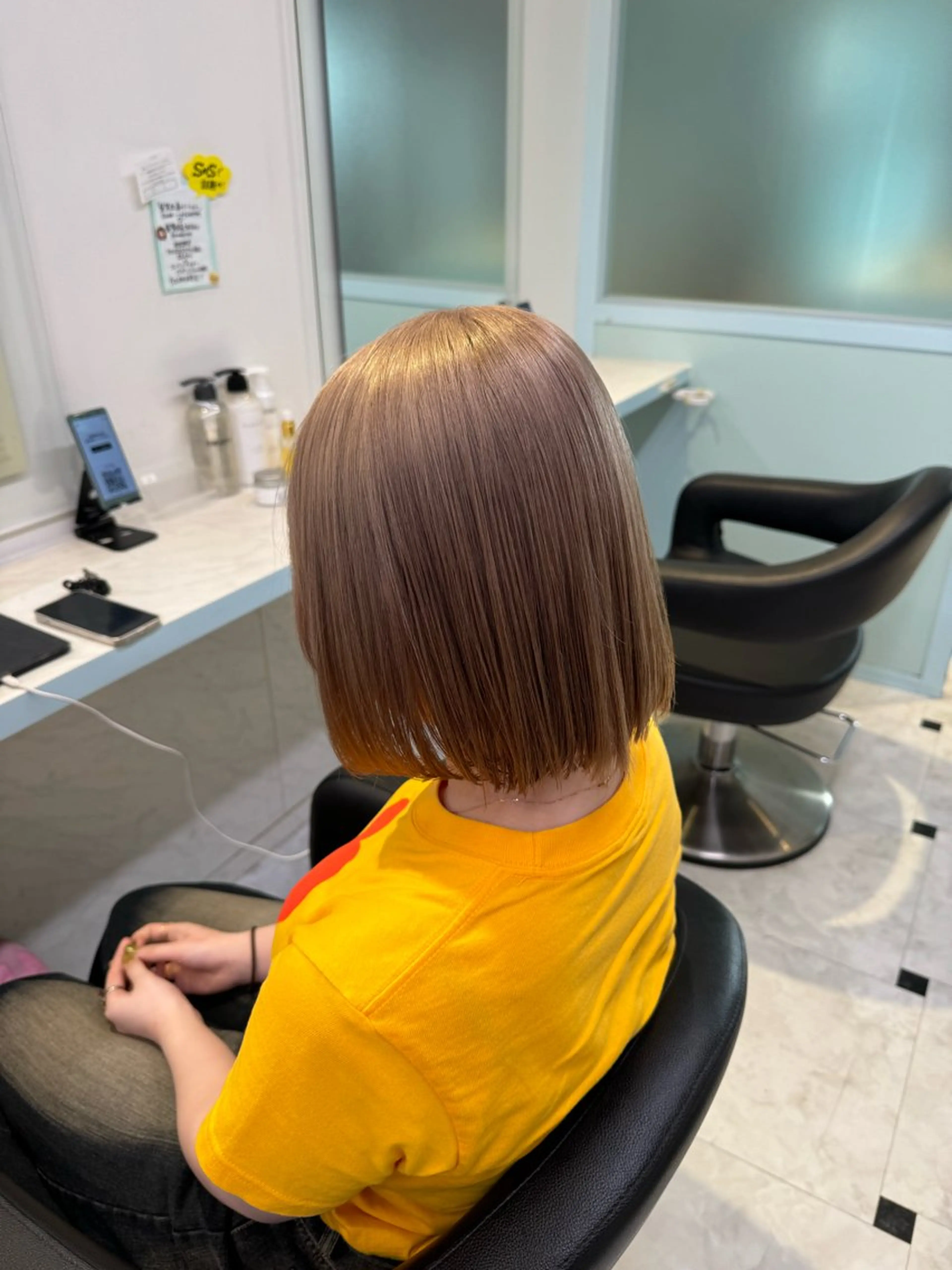 ミディアム カラー ヘアカラー 🩷モテ髪＆透明感 🩷ミルクティー🩷のヘアスタイル