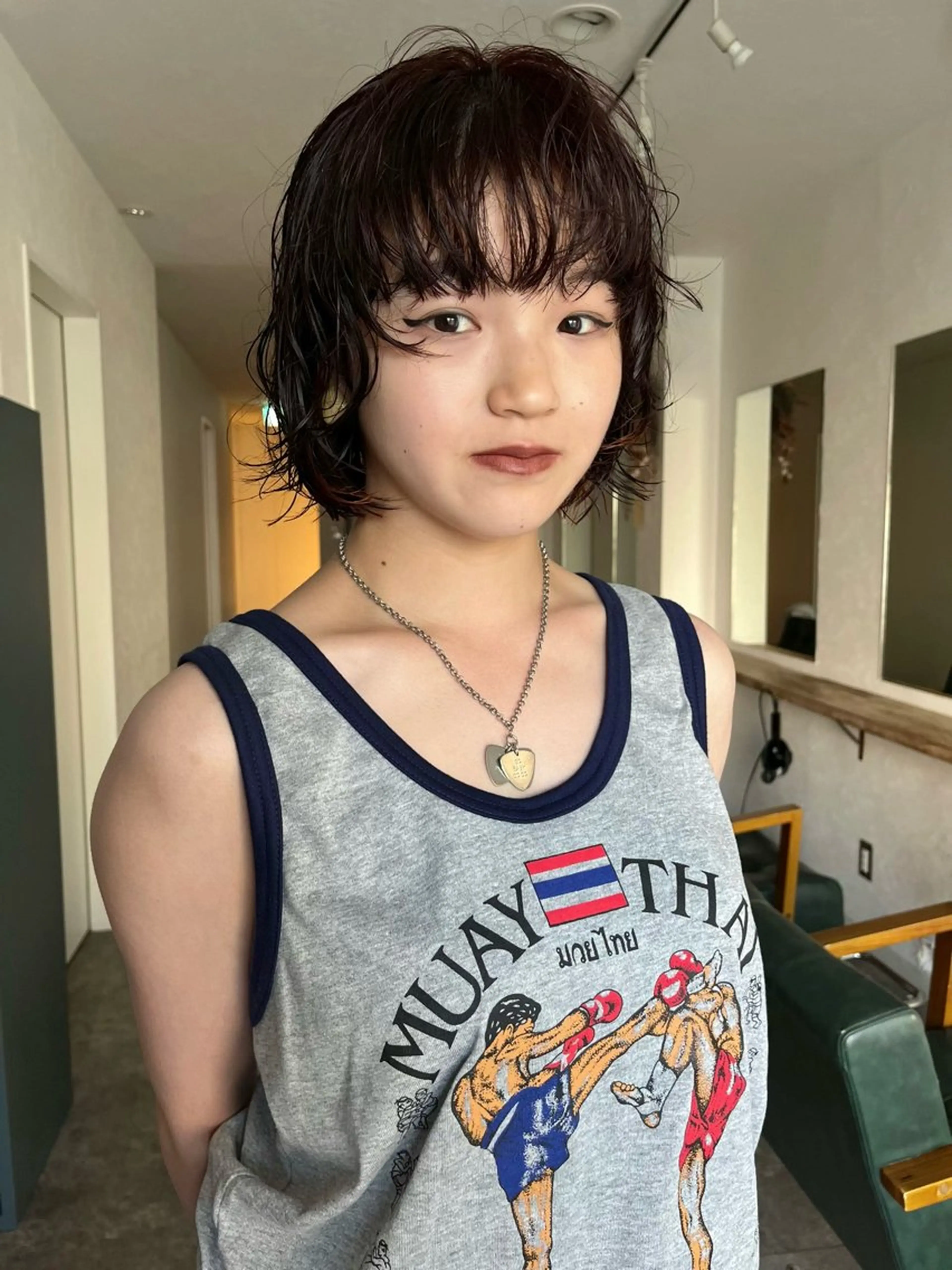 ミディアム カラー パーマ ミディアムパーマ カット ヘアカラー パーマ トリートメント 金井京介/レイヤー /ボブパーマのヘアスタイル