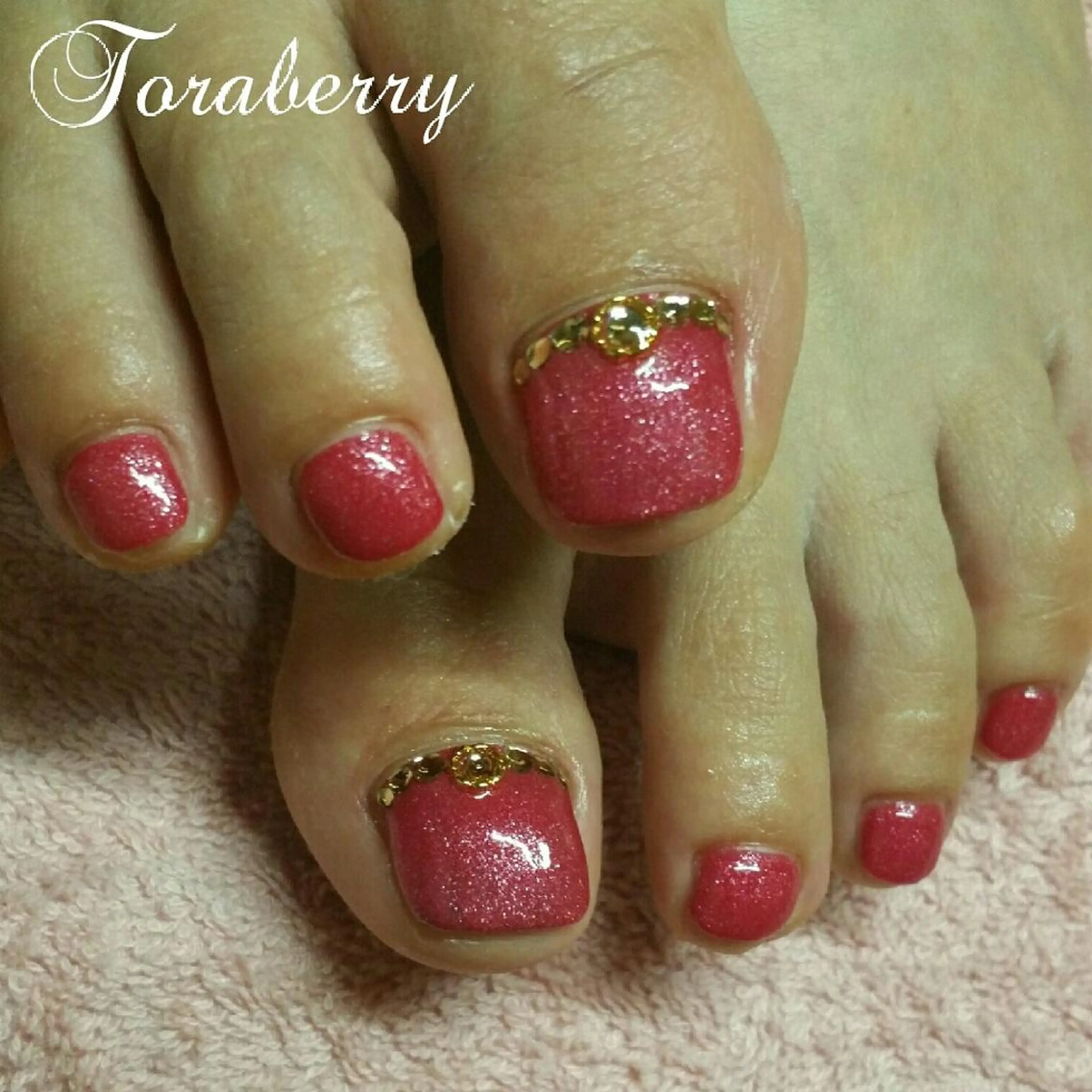 ネイル 赤色 フットネイル ネイリスト なつみのネイルデザイン