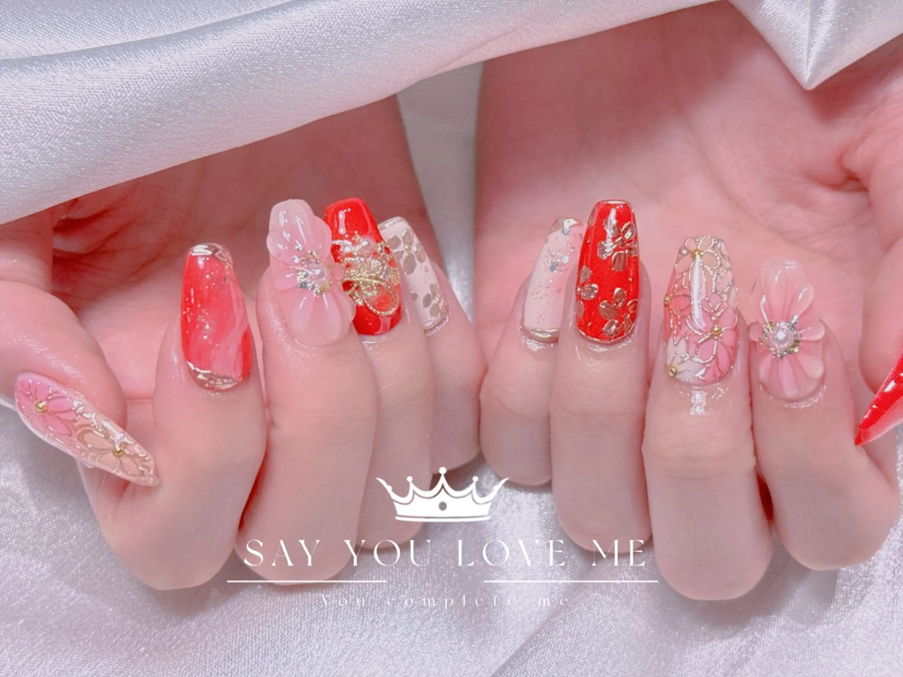 ネイル 成人式 ジェルネイル マグネットネイル パラジェル ワンホンネイル ハンドネイル 長さだし専門店 M2　rikaのネイルデザイン