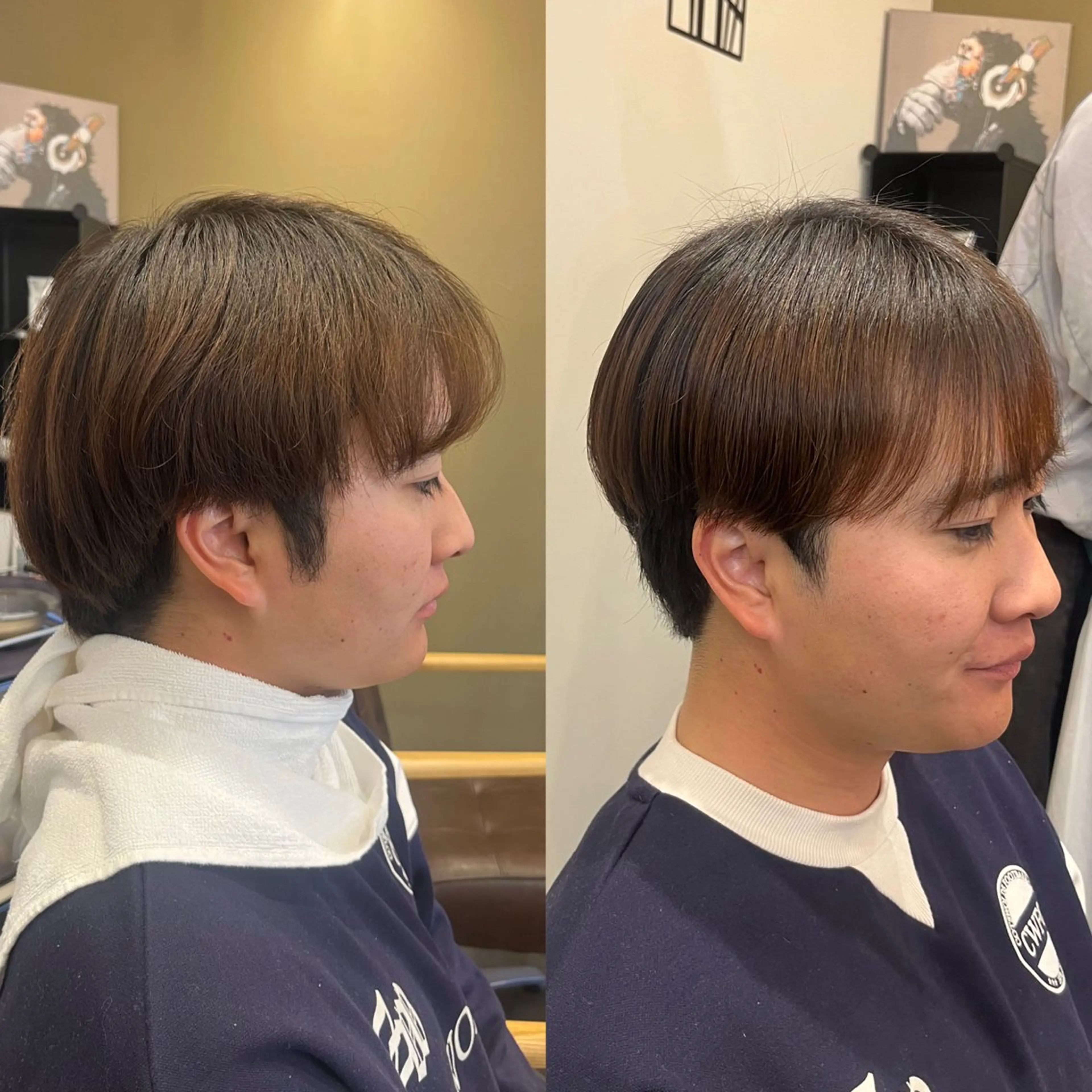 ショート パーマ メンズ マッシュ シースルーマッシュ 縮毛矯正 カット 縮毛矯正 韓国風メンズ/毛流れ ヘアなら須田龍世のヘアスタイル