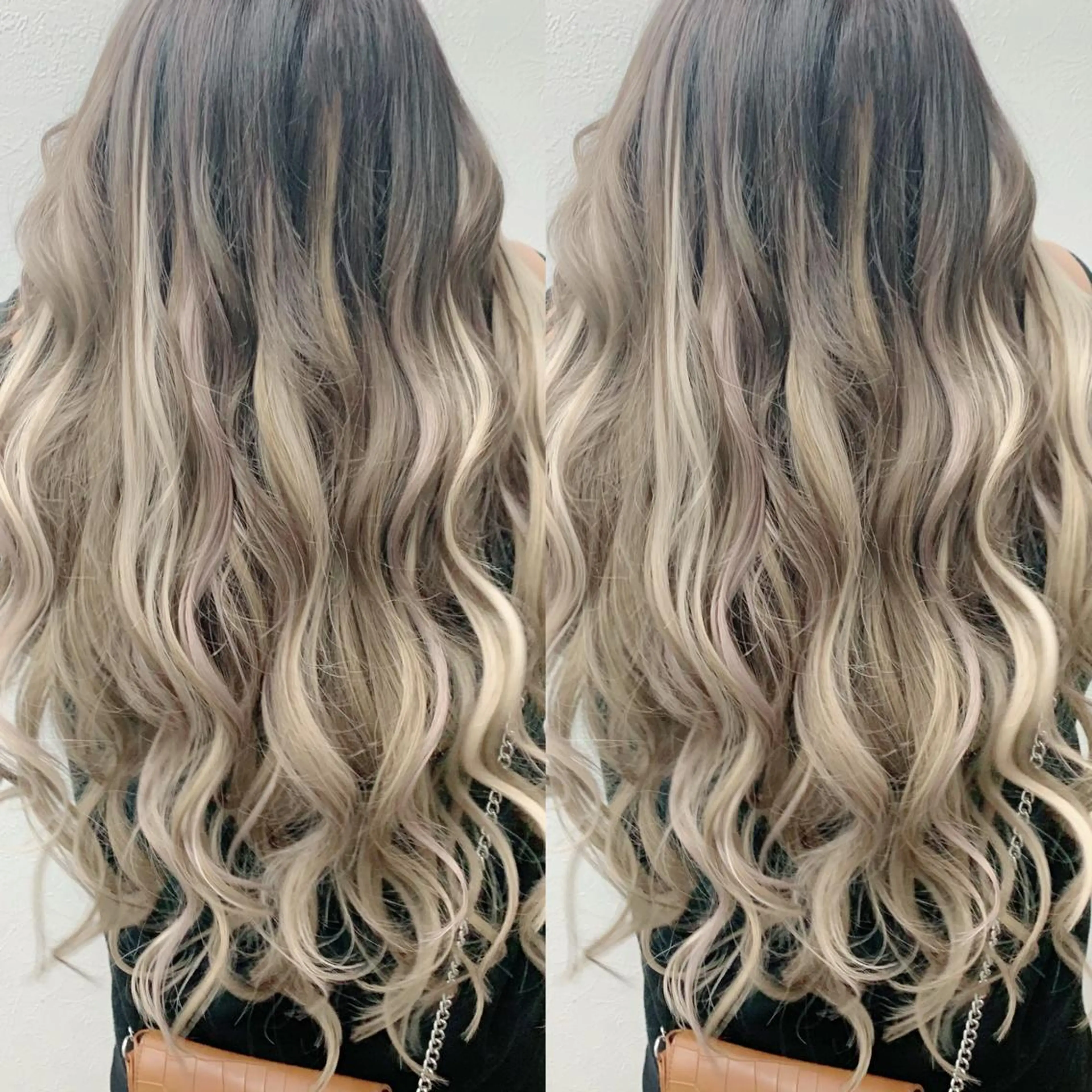 ロング カラー シールエクステ グラデーションカラー イルミナカラー メッシュ エクステ ヤナ マネージャーのヘアスタイル