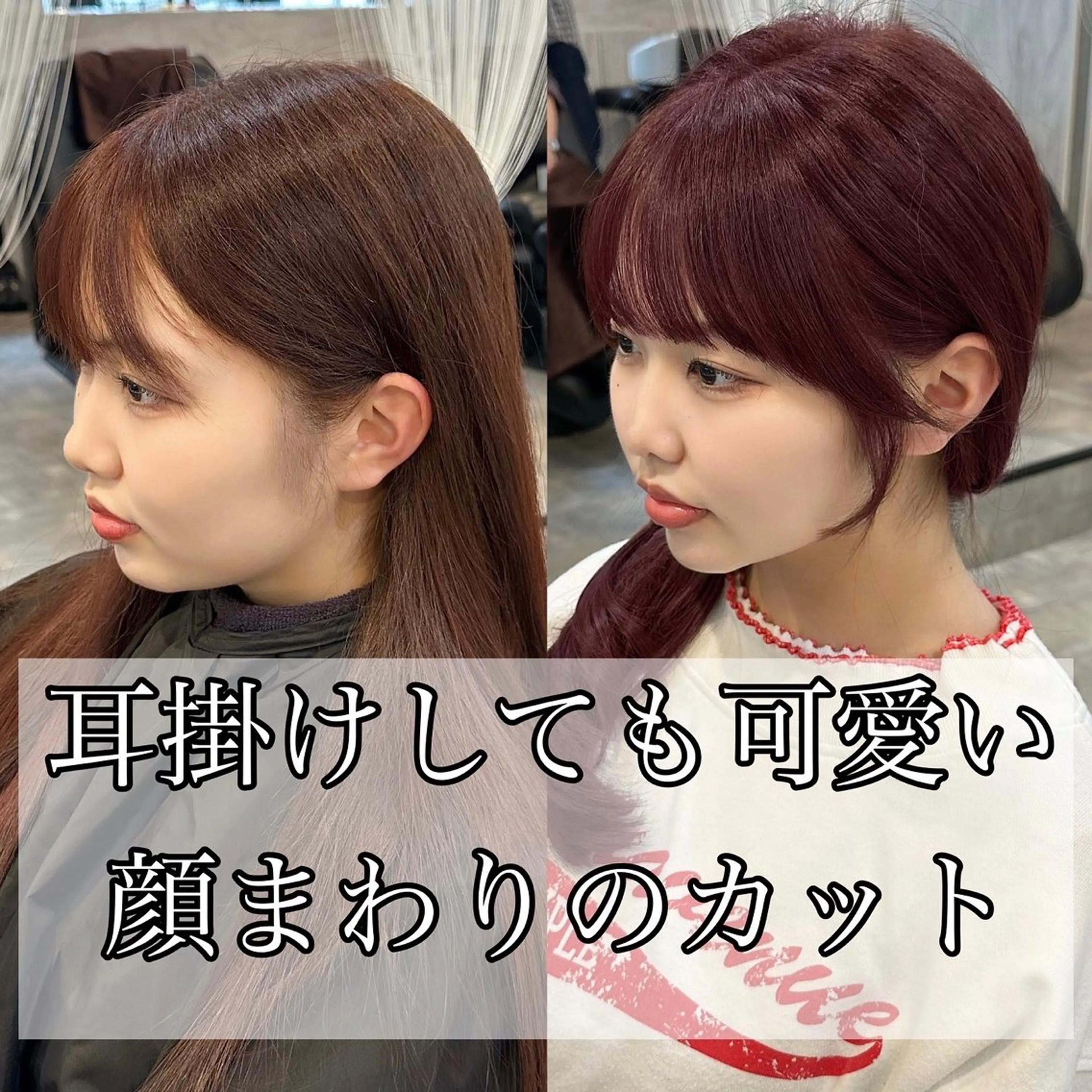 セミロング カット ヘアカラー トリートメント 🌹ハッシュカット、 レイヤー韓国ヘア🌹のヘアスタイル