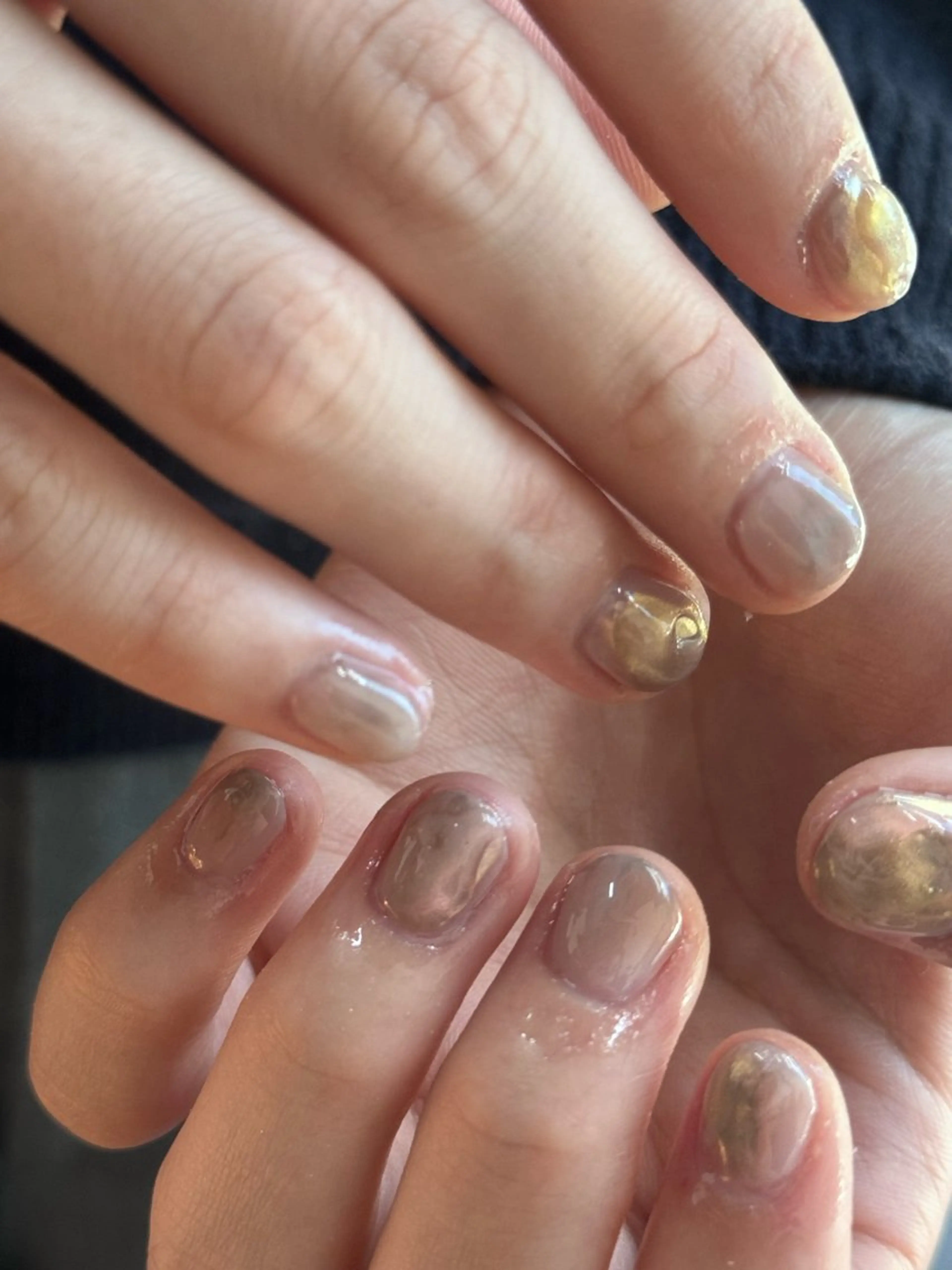 ネイル フレンチネイル マグネットネイル ニュアンスネイル ワンカラーネイル ハンドネイル GRANDE大須 Cecil💜のネイルデザイン