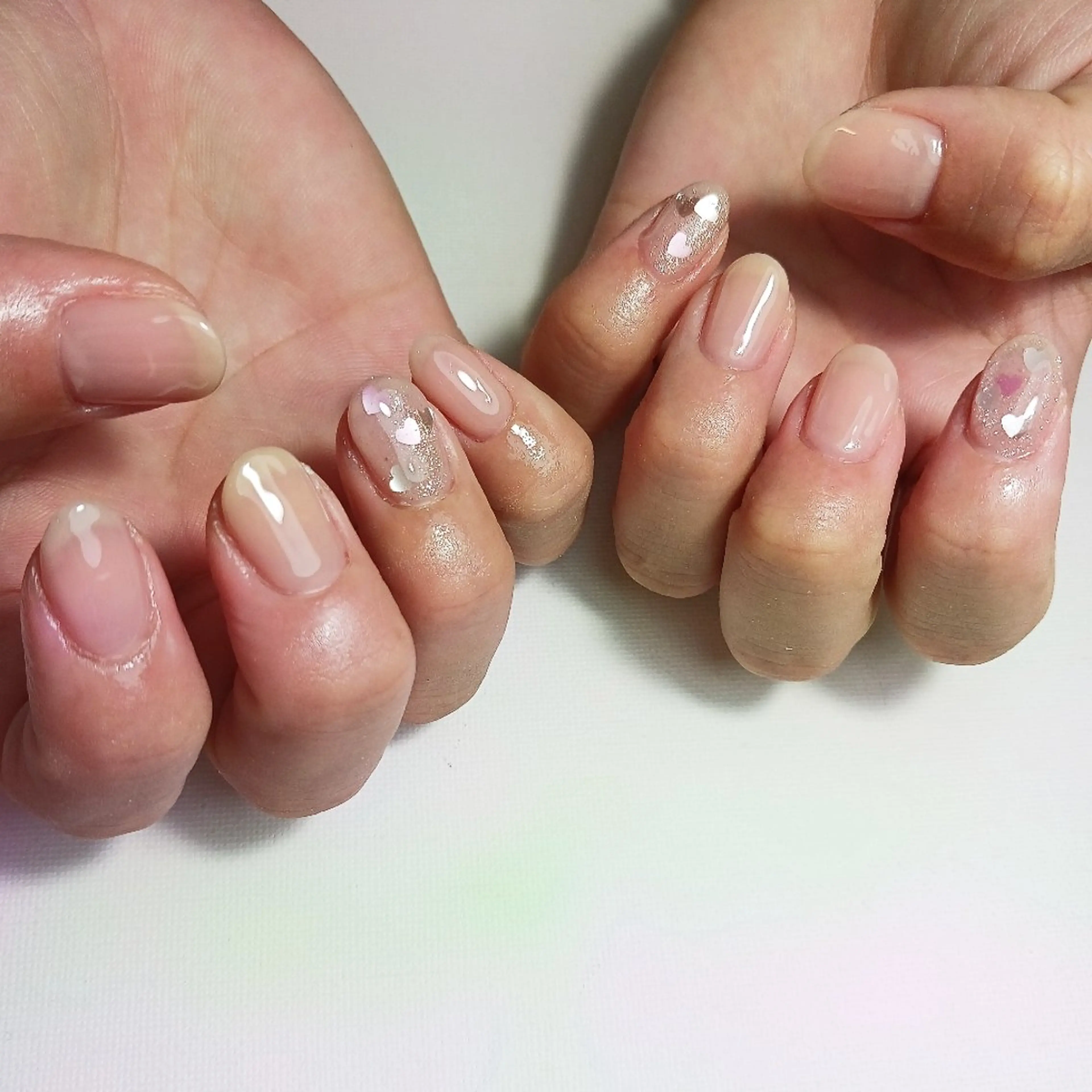 ネイル ジェルネイル ハート 持ち込み ショートネイル ハンドネイル owlnail /持込みデザイン専門のネイルデザイン