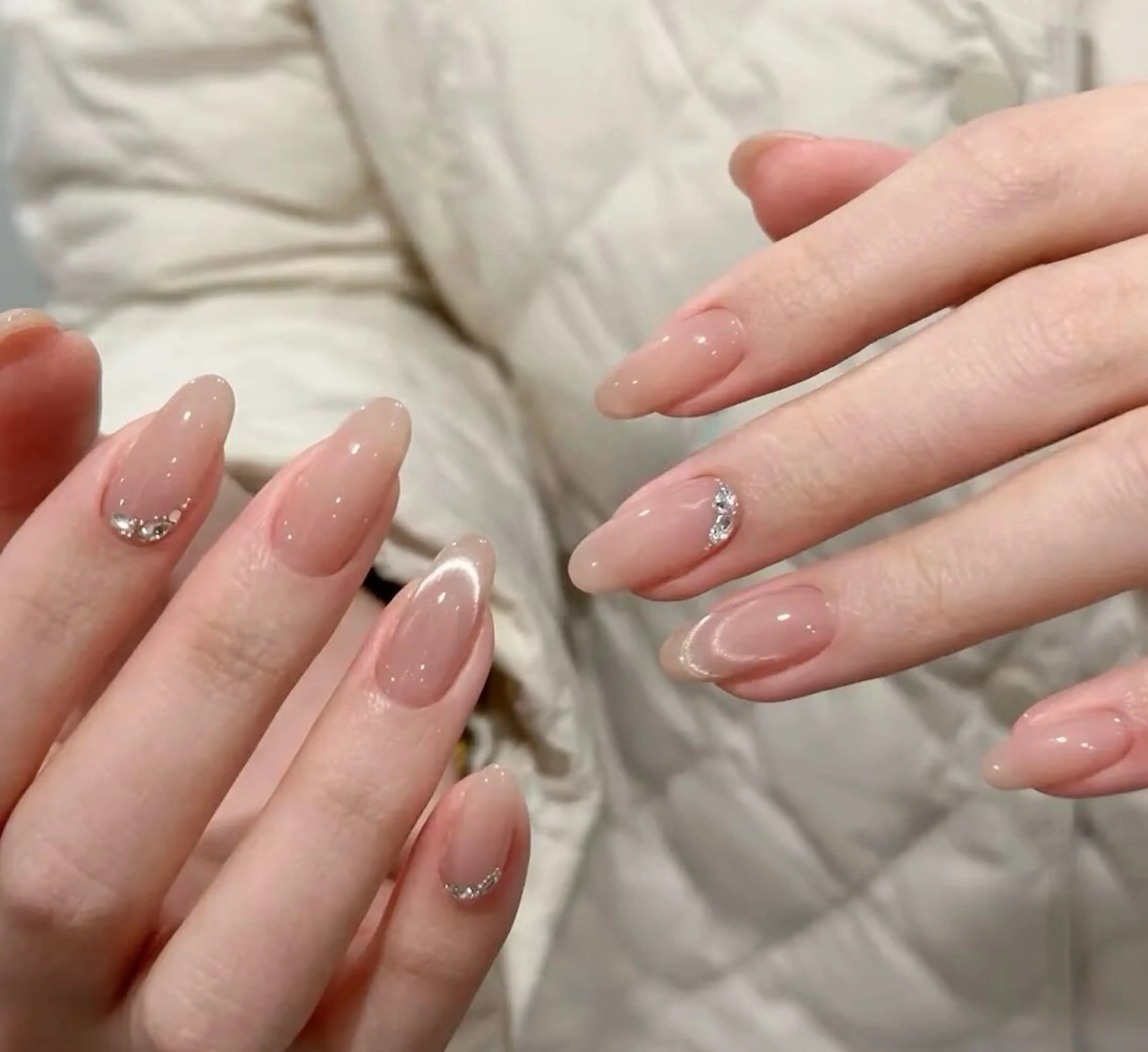 ネイル チークネイル 長さ出し フレンチネイル ガーリー 韓国ネイル sun nail池袋 モデル募集のネイルデザイン