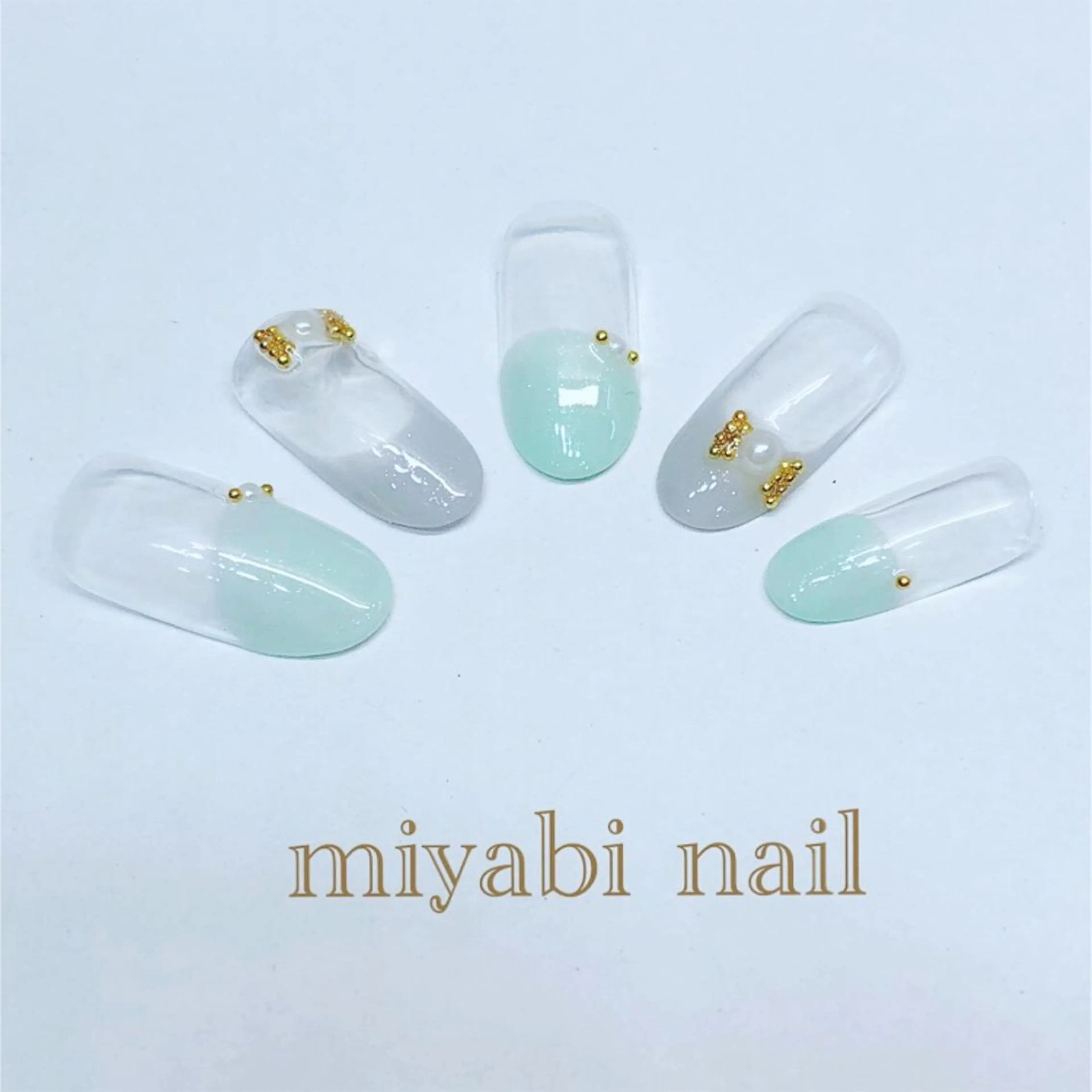 ネイル フレンチネイル ジェルネイル リボン miyabi nail 桂川駅近くのネイルデザイン