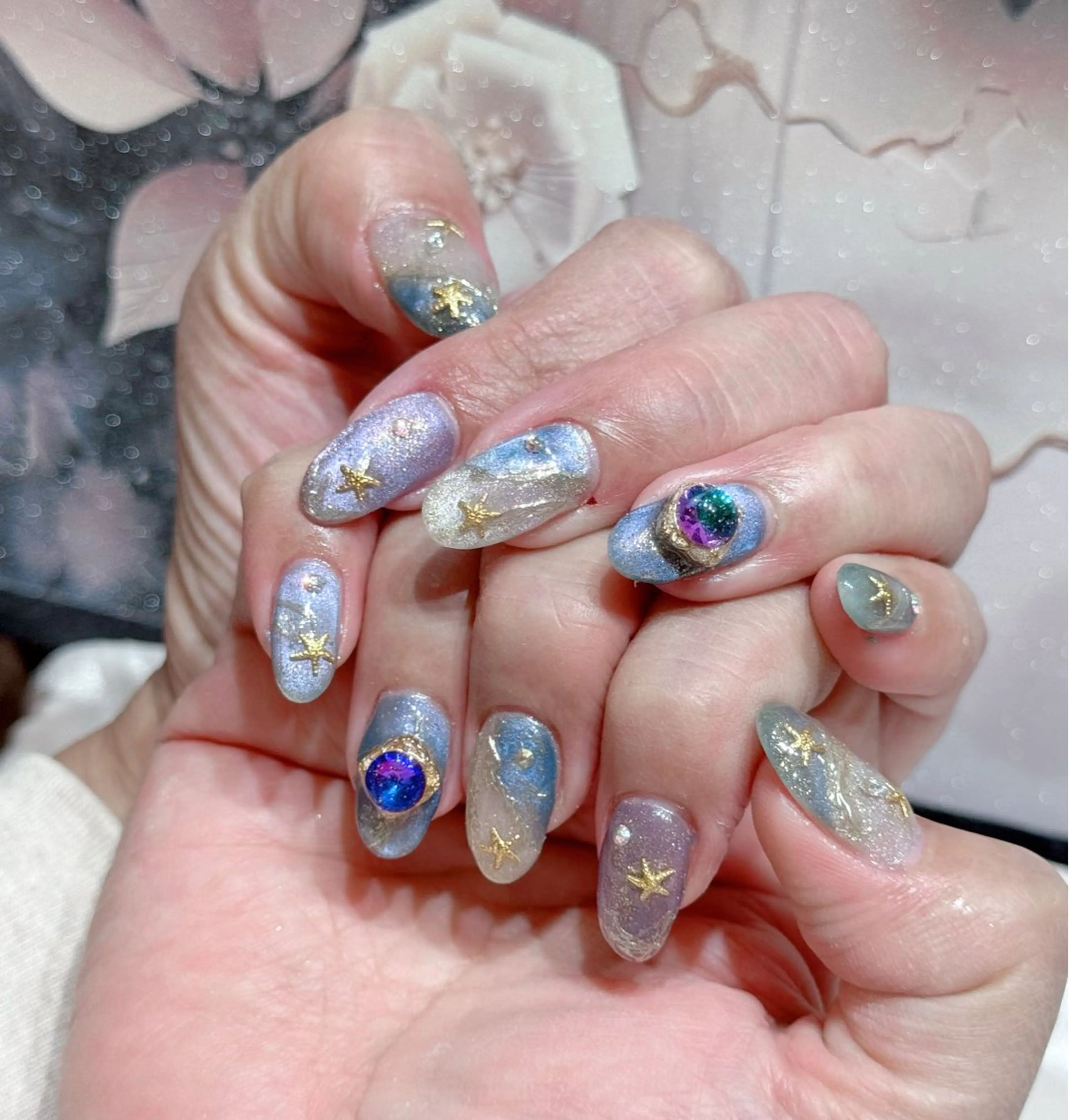 ネイル アートネイル フットネイル ジェルネイル ハート マグネットネイル Babarla Nailのネイルデザイン