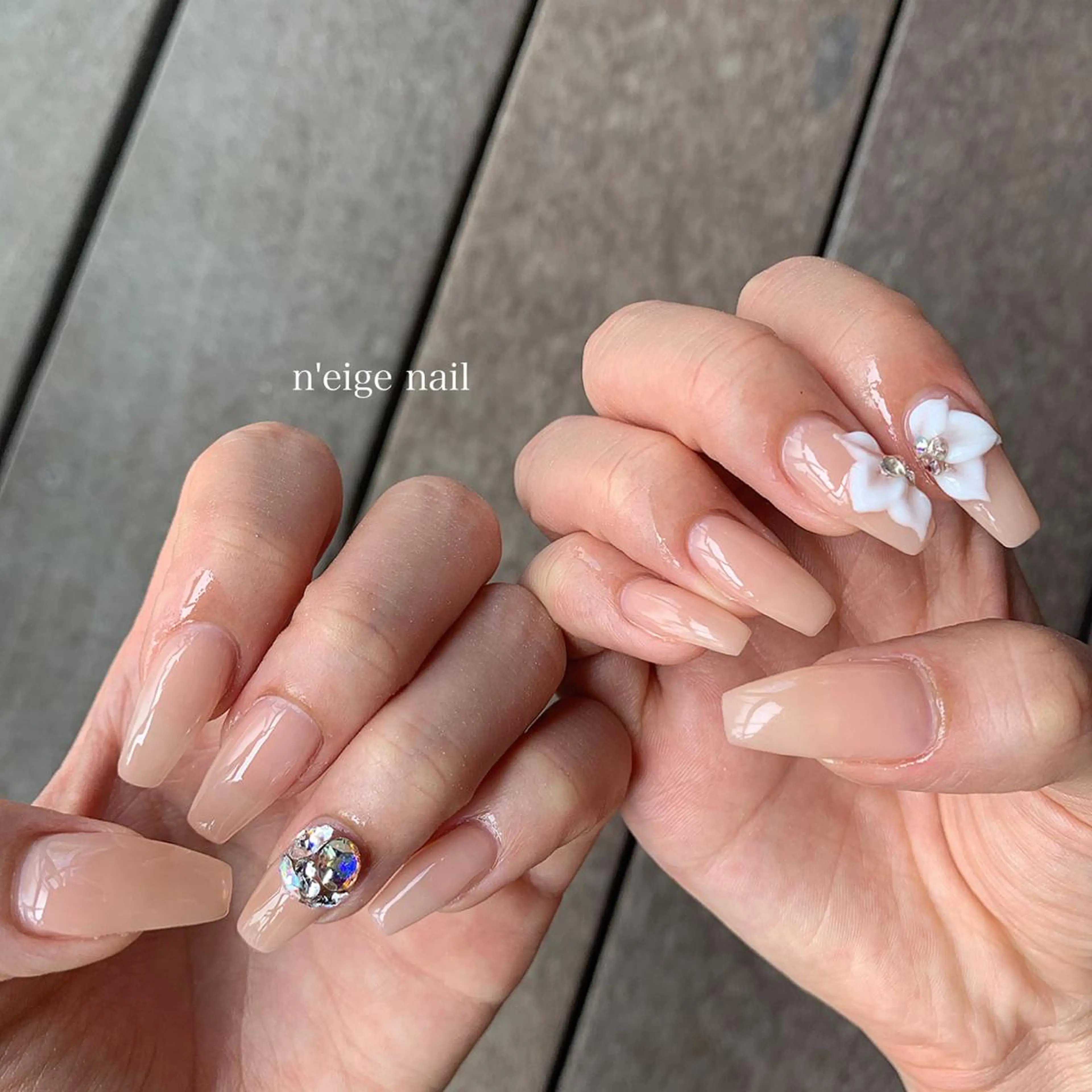 ネイル アニマル柄 アートネイル キラキラネイル ニュアンスネイル 夏ネイル n'eige nail所属・大谷 綾香のネイルデザイン