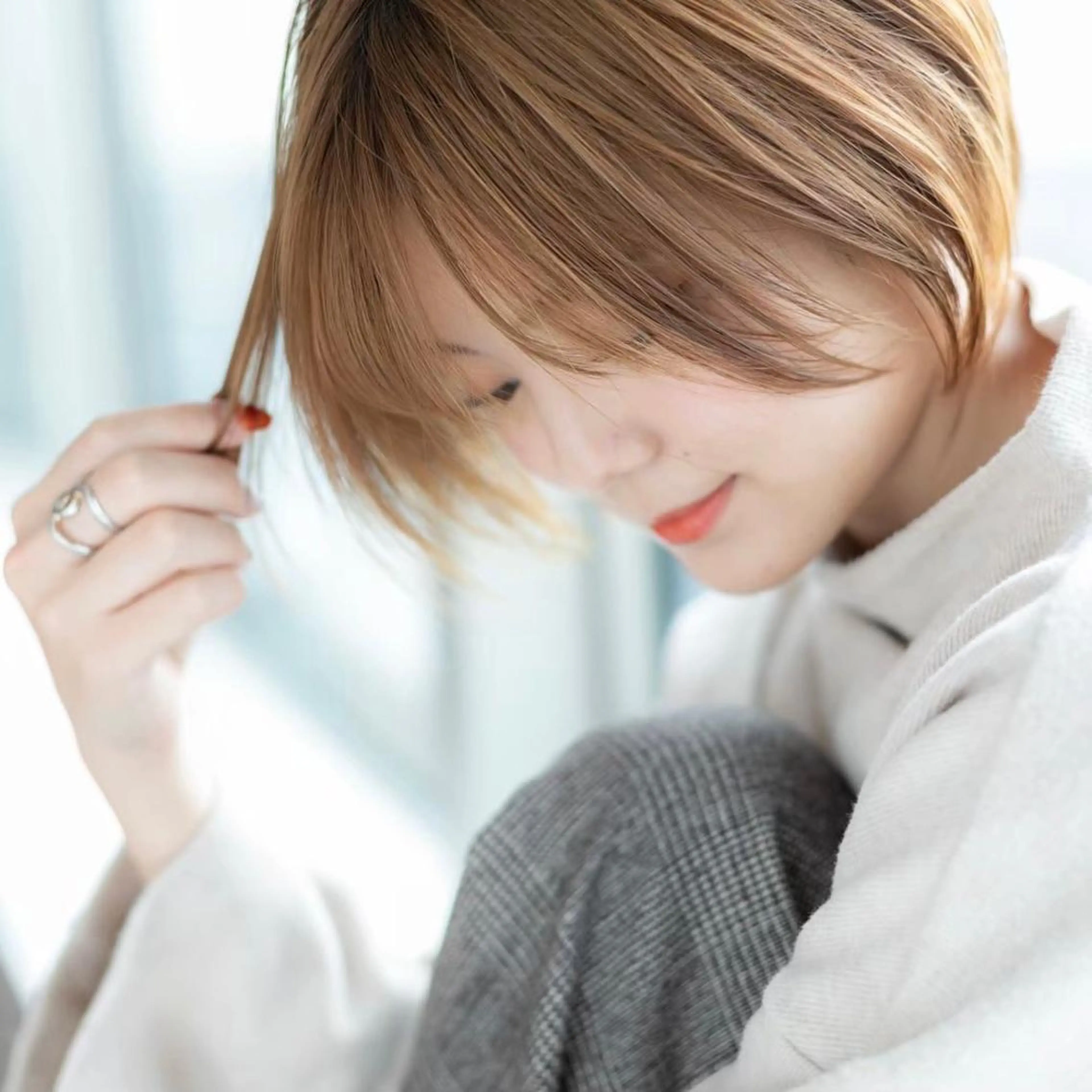 ショート カラー ダブルカラー ハイライトカラー インナーカラー ハイライト 髪質改善 justbeauty CiNQのヘアスタイル