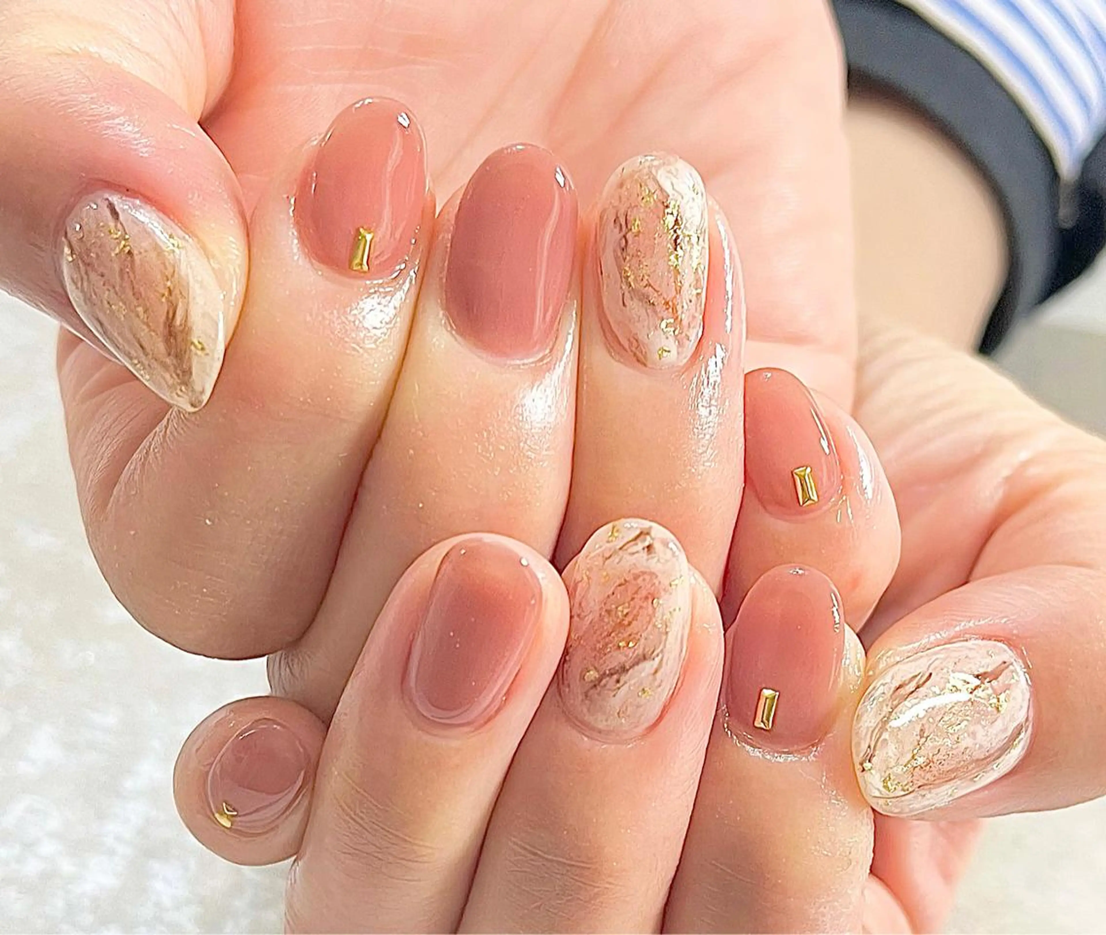 ネイル アートネイル 成人式 入学式 ジェルネイル 大理石ネイル(マーブル) ハンドネイル nailsalonMIR所属・ネイルサロン ミールのネイルデザイン
