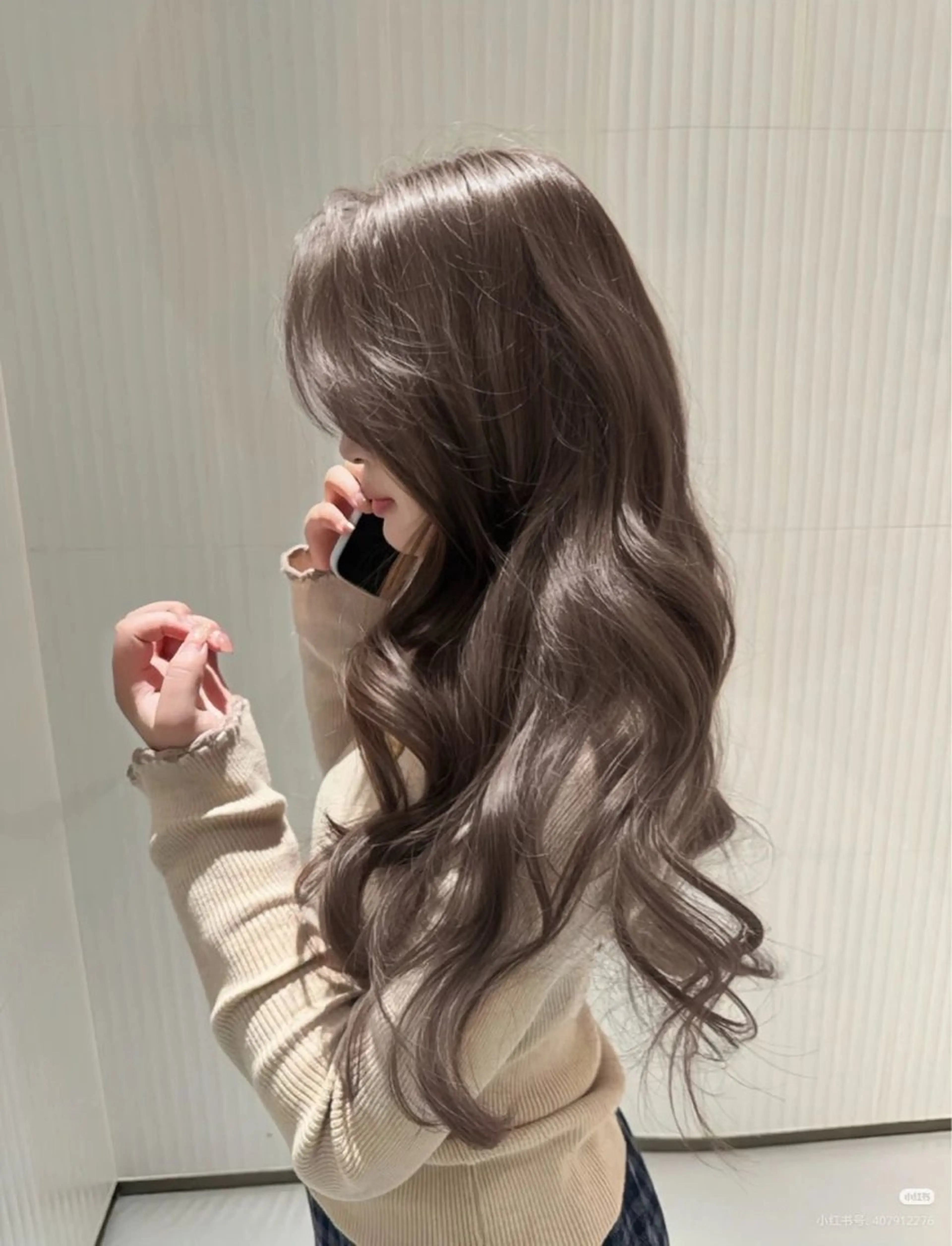 ロング カラー 透明感カラー グレージュ/あいのヘアスタイル