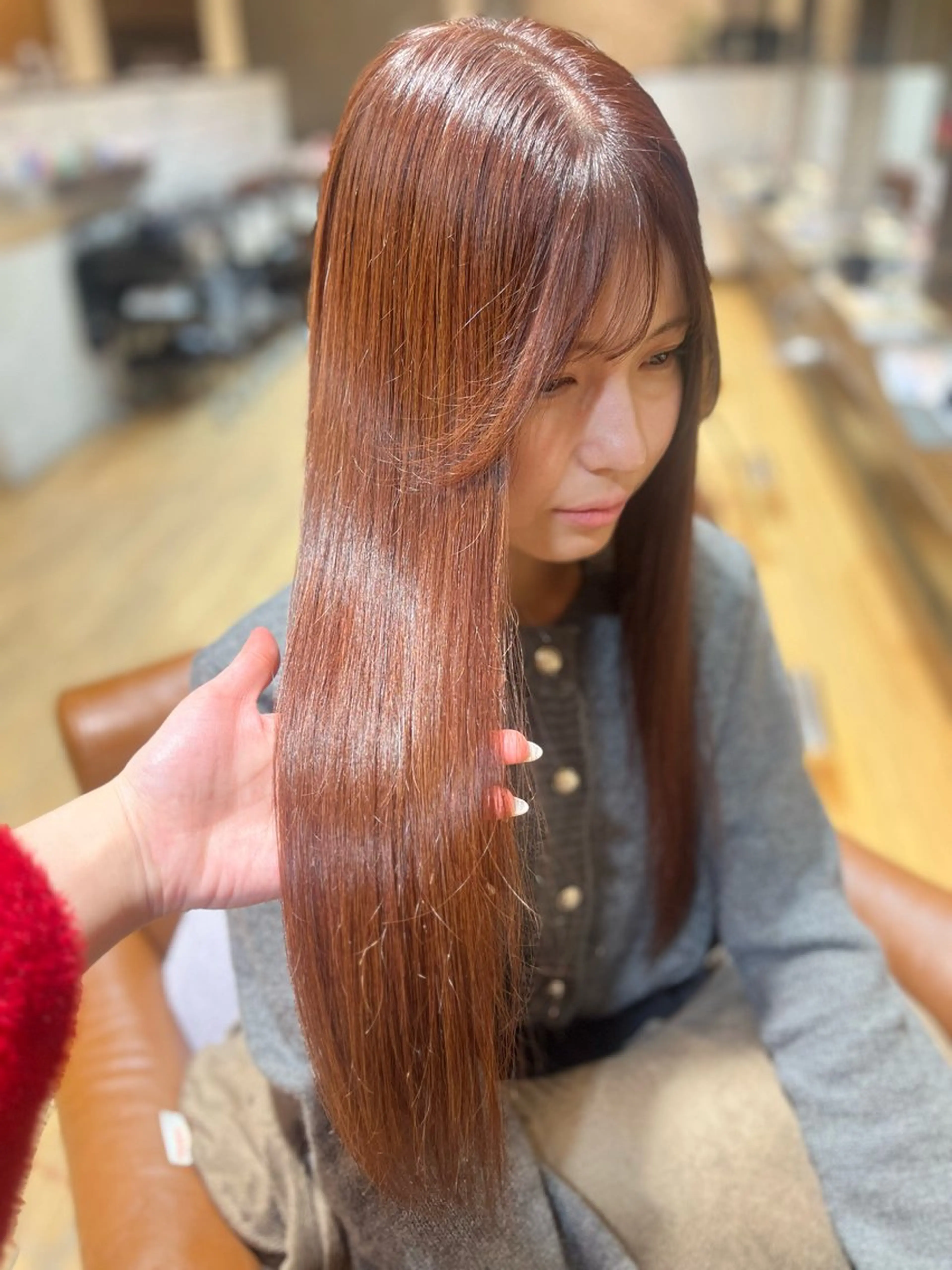 ロング カラー カット ヘアカラー トリートメント ミシェル /韓国ヘア🕊️のヘアスタイル