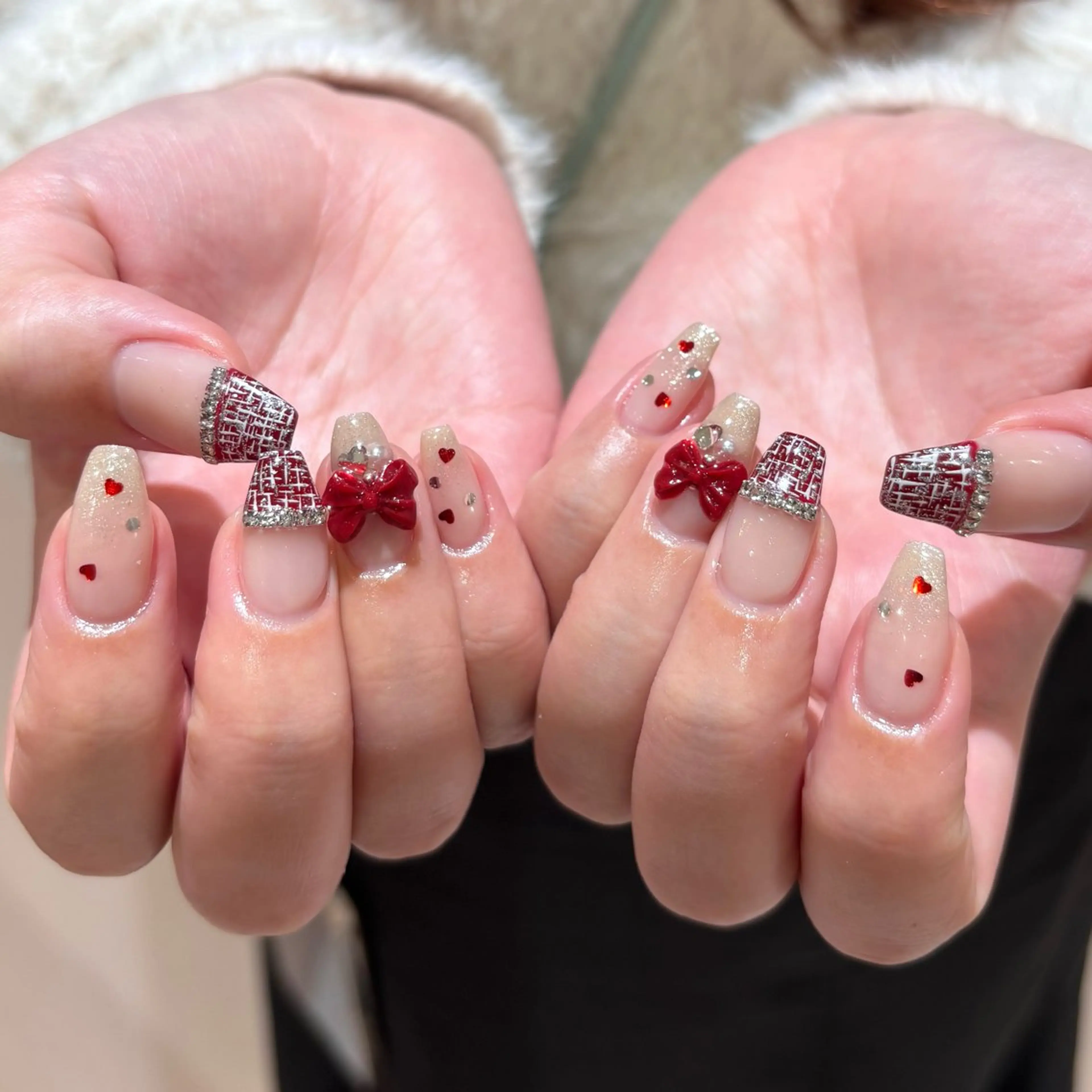 ネイル グラデーション マグネットネイル ツイードネイル LUCY心斎橋所属・LUCY心斎橋/ 💍Saki💍のネイルデザイン