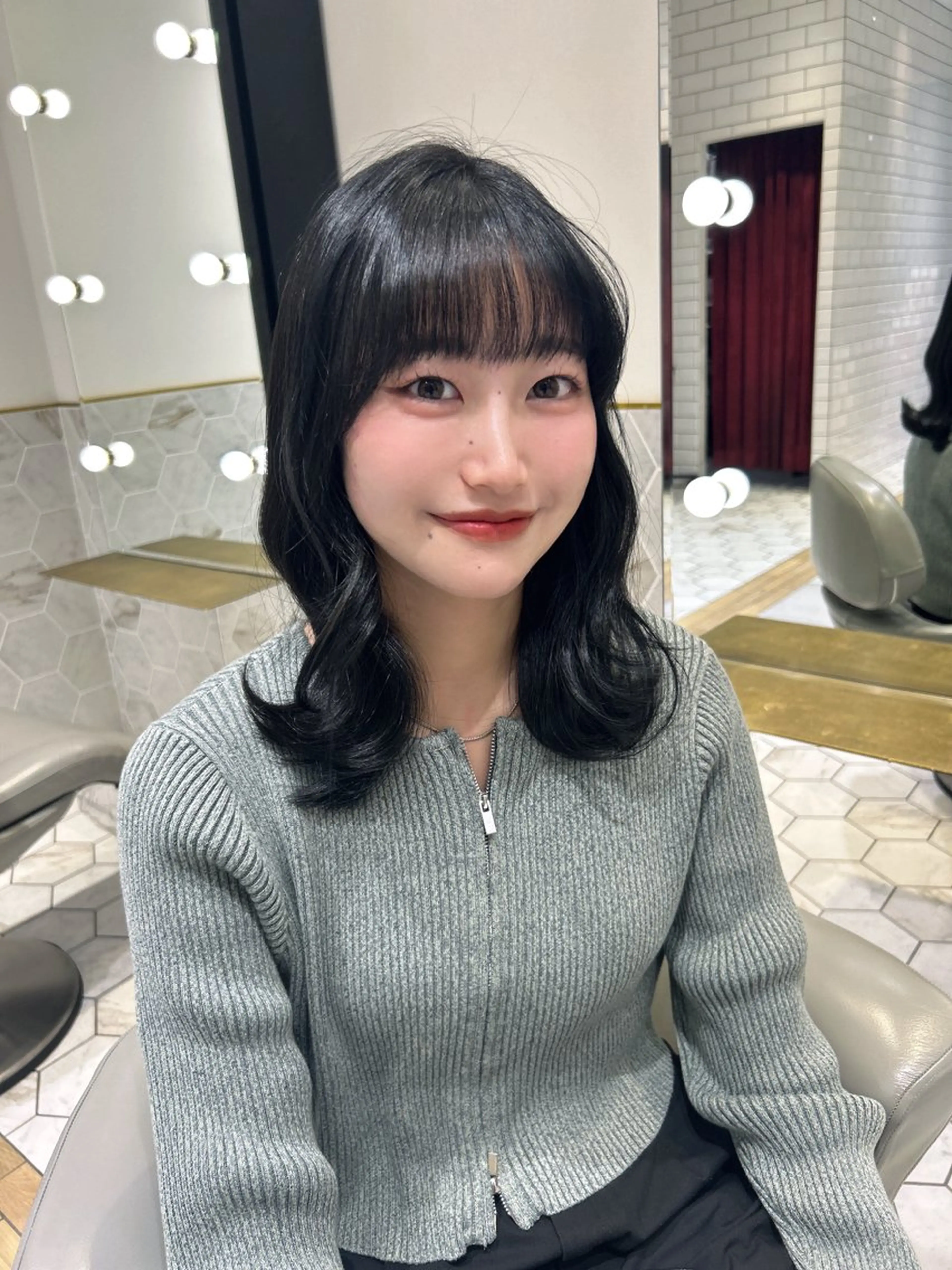 ミディアム カラー ヘアカラー costes 今井芽依のヘアスタイル