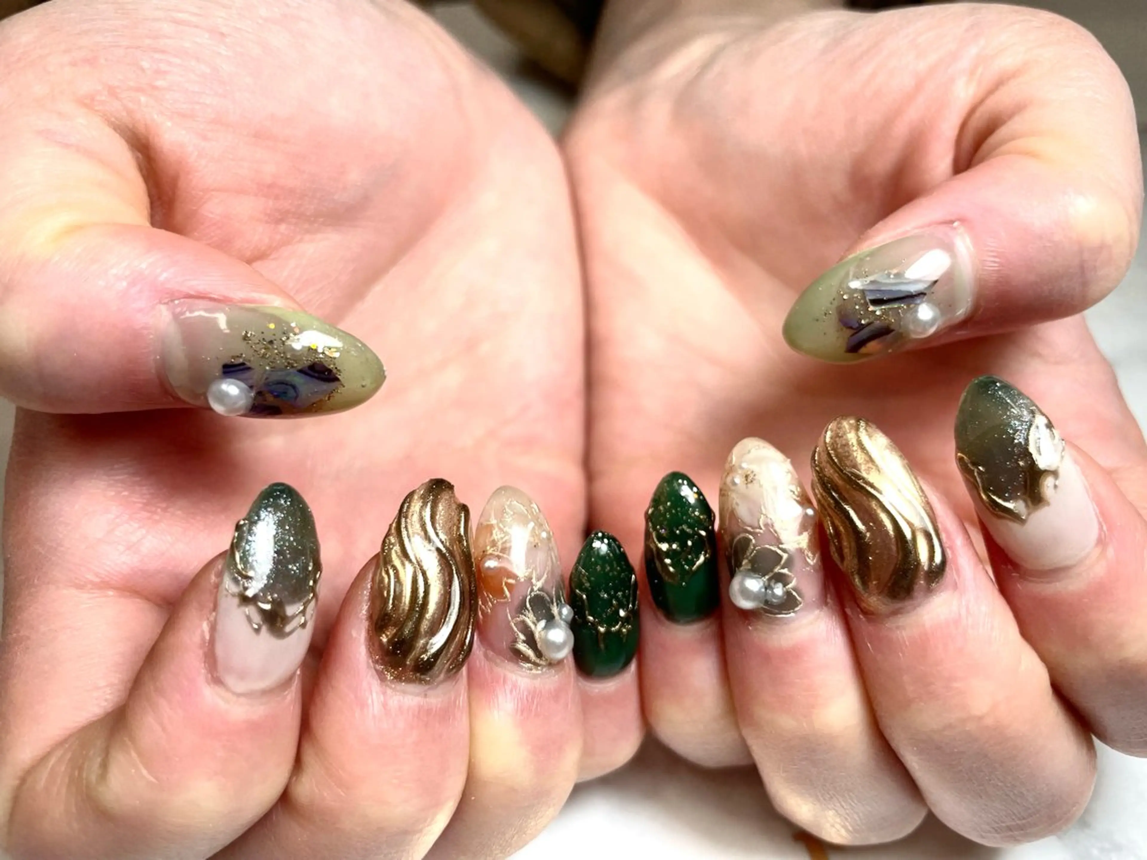 ネイル アートネイル フラワーネイル ミラーネイル オフィスネイル 春ネイル ネイルサロン Sweetのネイルデザイン