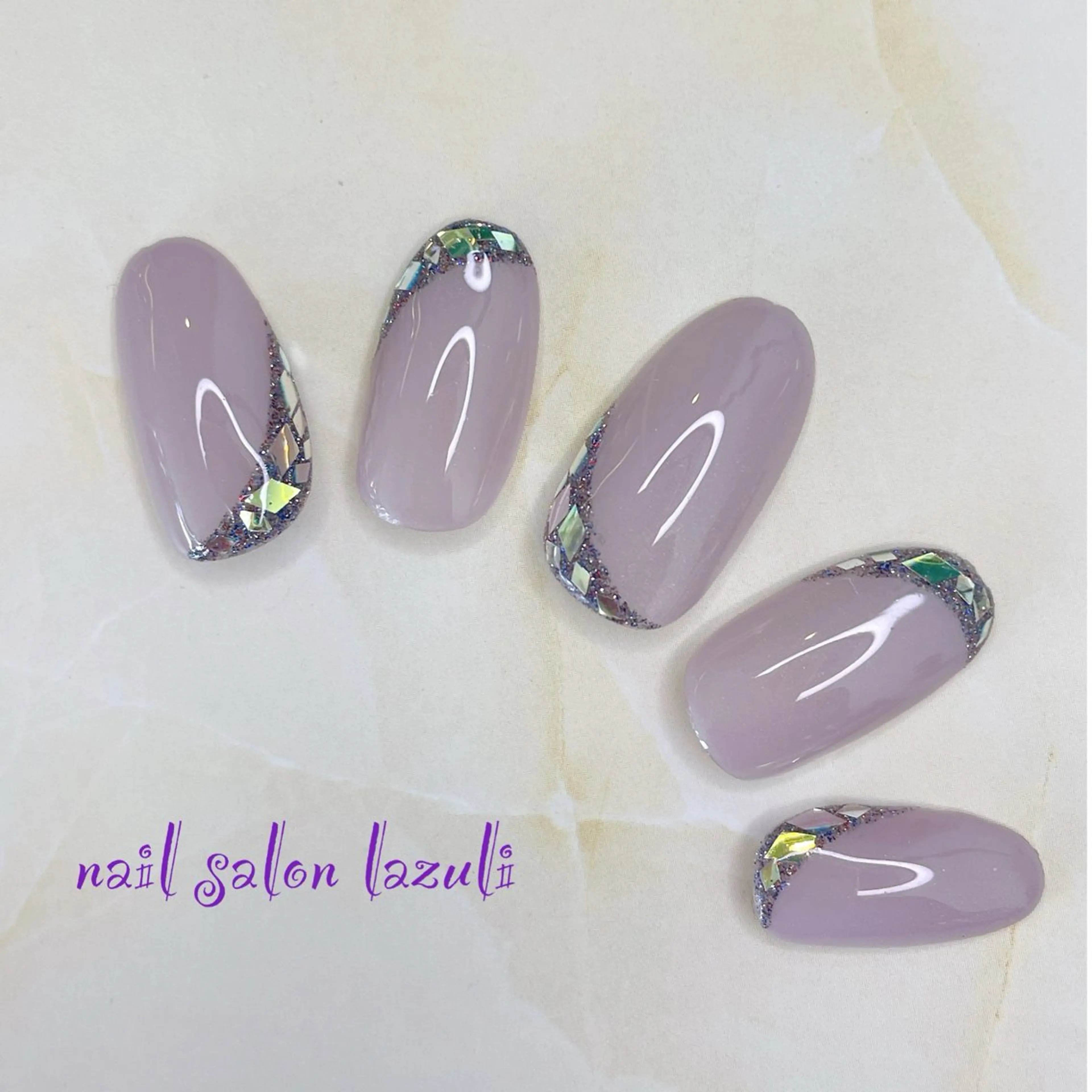 ネイル フレンチネイル ガラスフレンチ nail salon lazuliのネイルデザイン