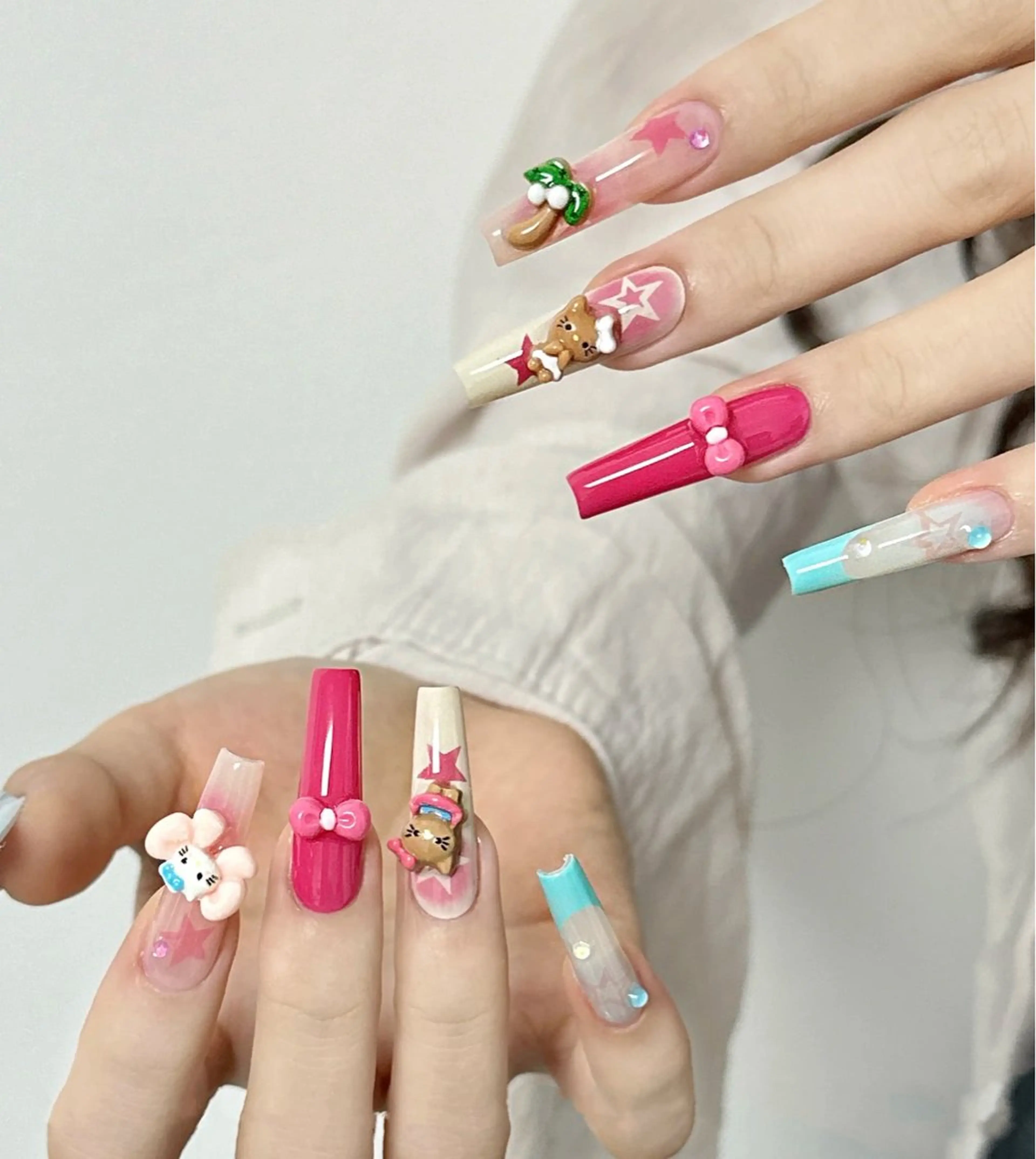 ネイル アートネイル チークネイル 長さ出し フットネイル フレンチネイル YK Beauty Salonのマツエク・マツパデザイン