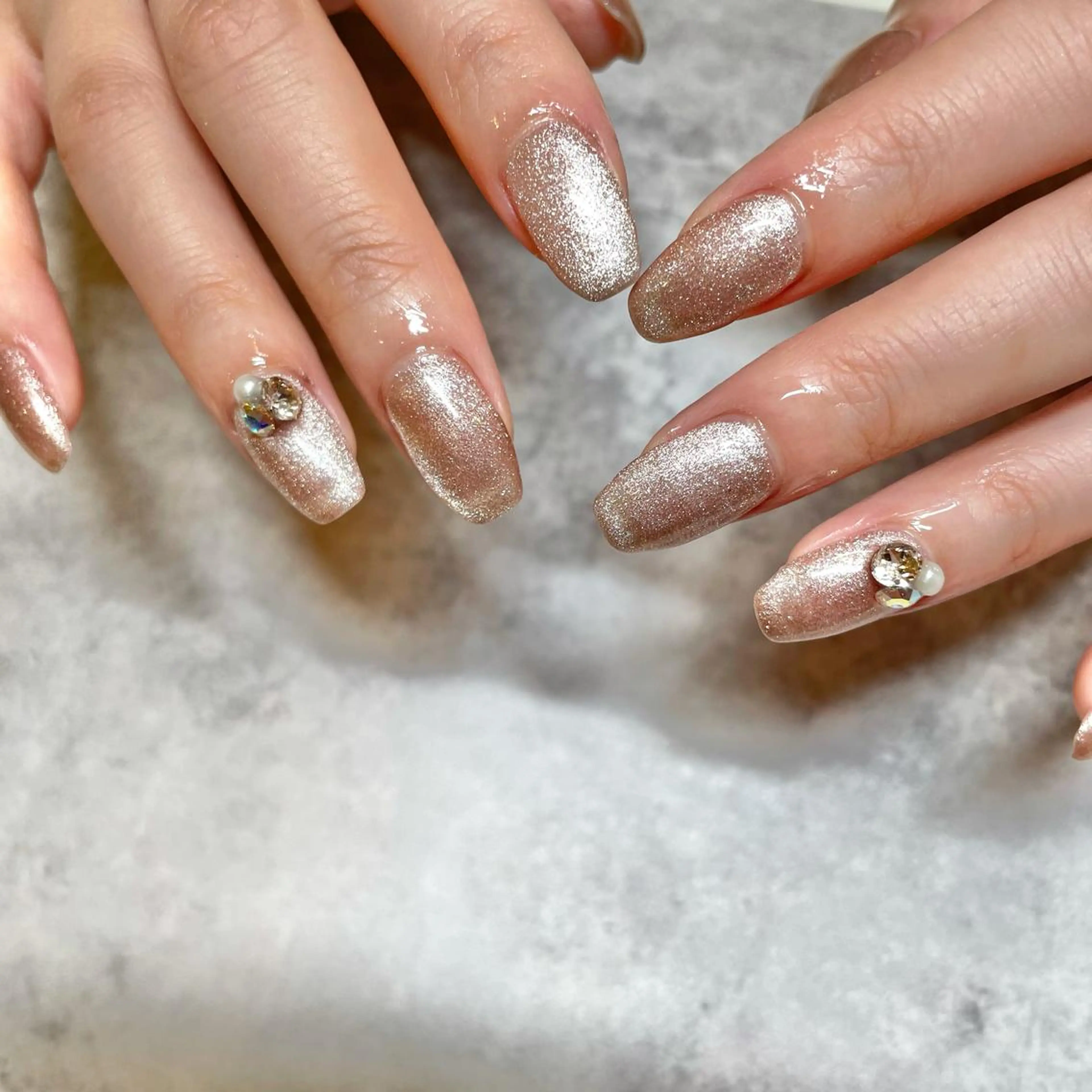 ネイル マグネットネイル ハンドネイル 大山 楓花のネイルデザイン