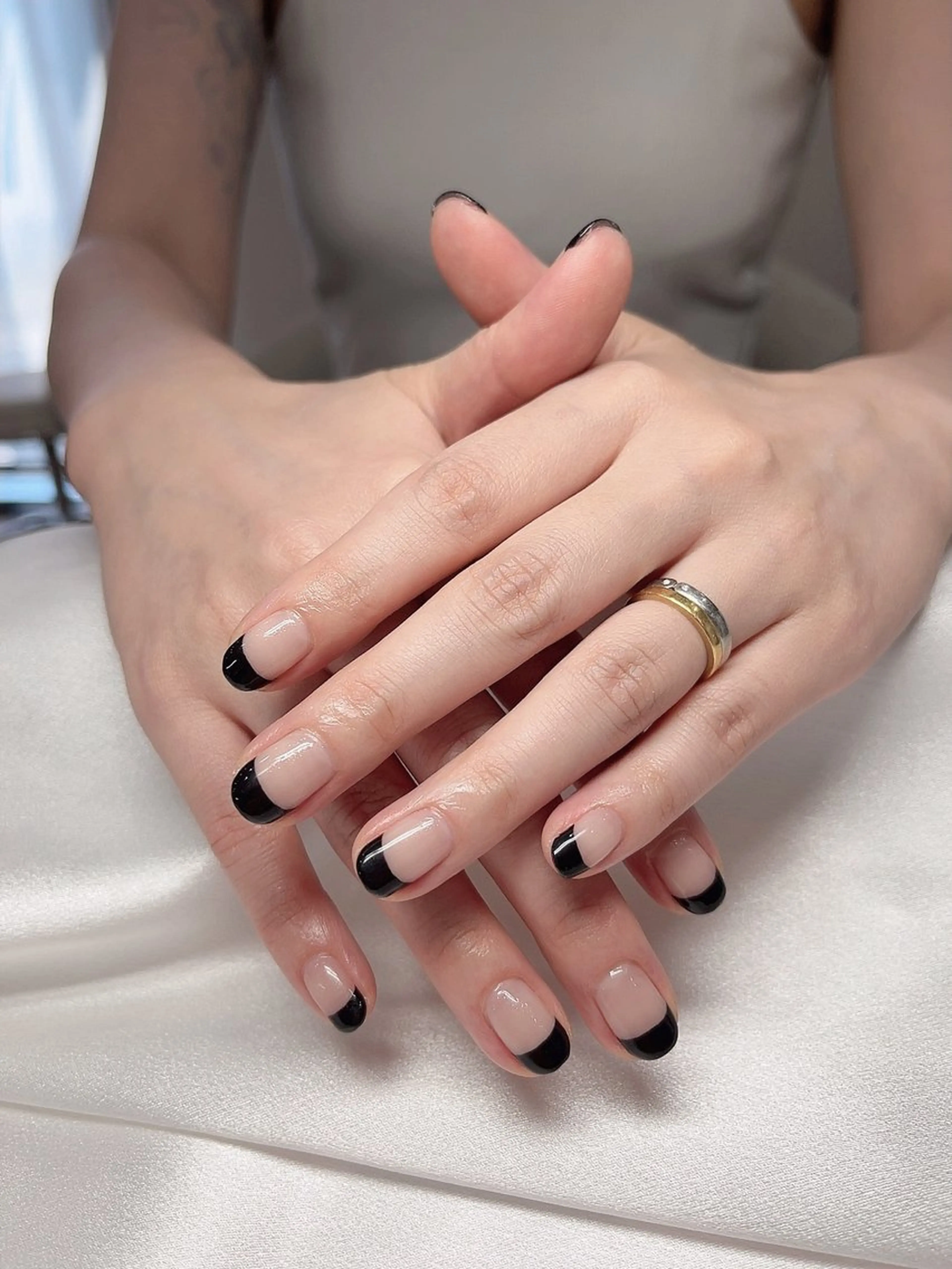 ネイル フレンチネイル ワンホンネイル Ui_Amor (パラジェル)のネイルデザイン