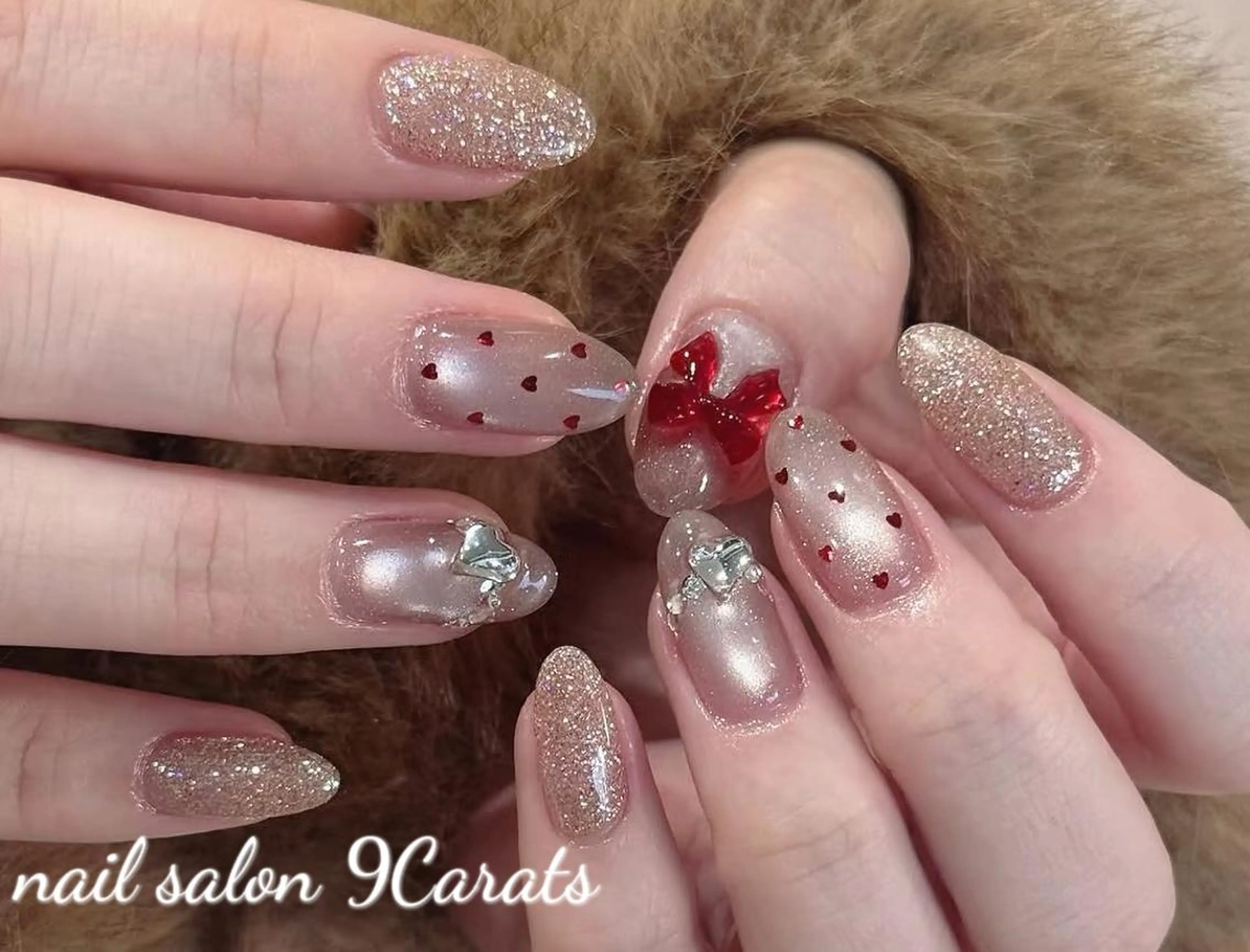 ネイル アートネイル チークネイル フットネイル フレンチネイル ガラスフレンチ ハンドネイル ネイルサロン 9Carats神田のネイルデザイン