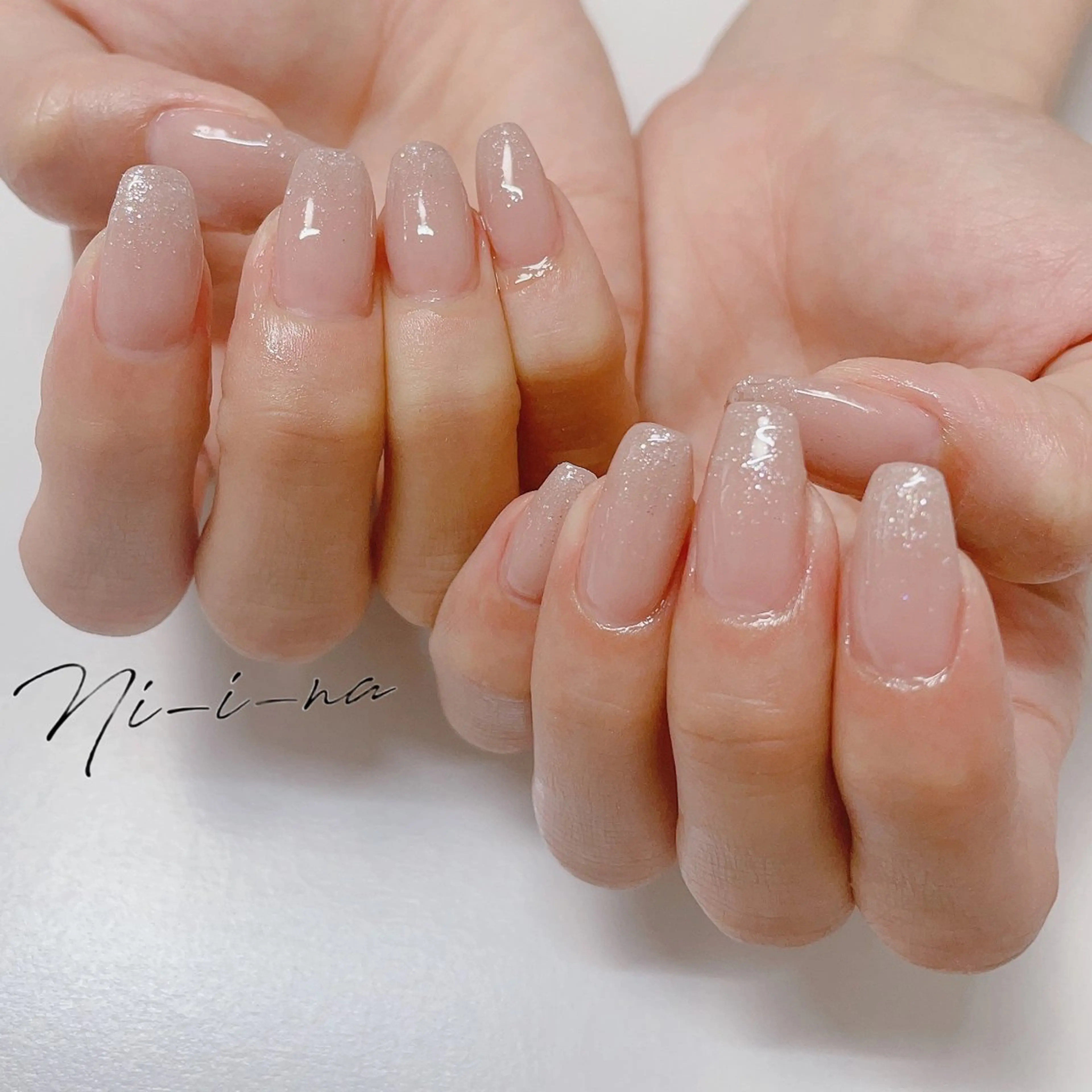 ネイル グラデーション ラメ(グリッター) ラメグラデーション ハンドネイル nail salon Ni-i-naのネイルデザイン