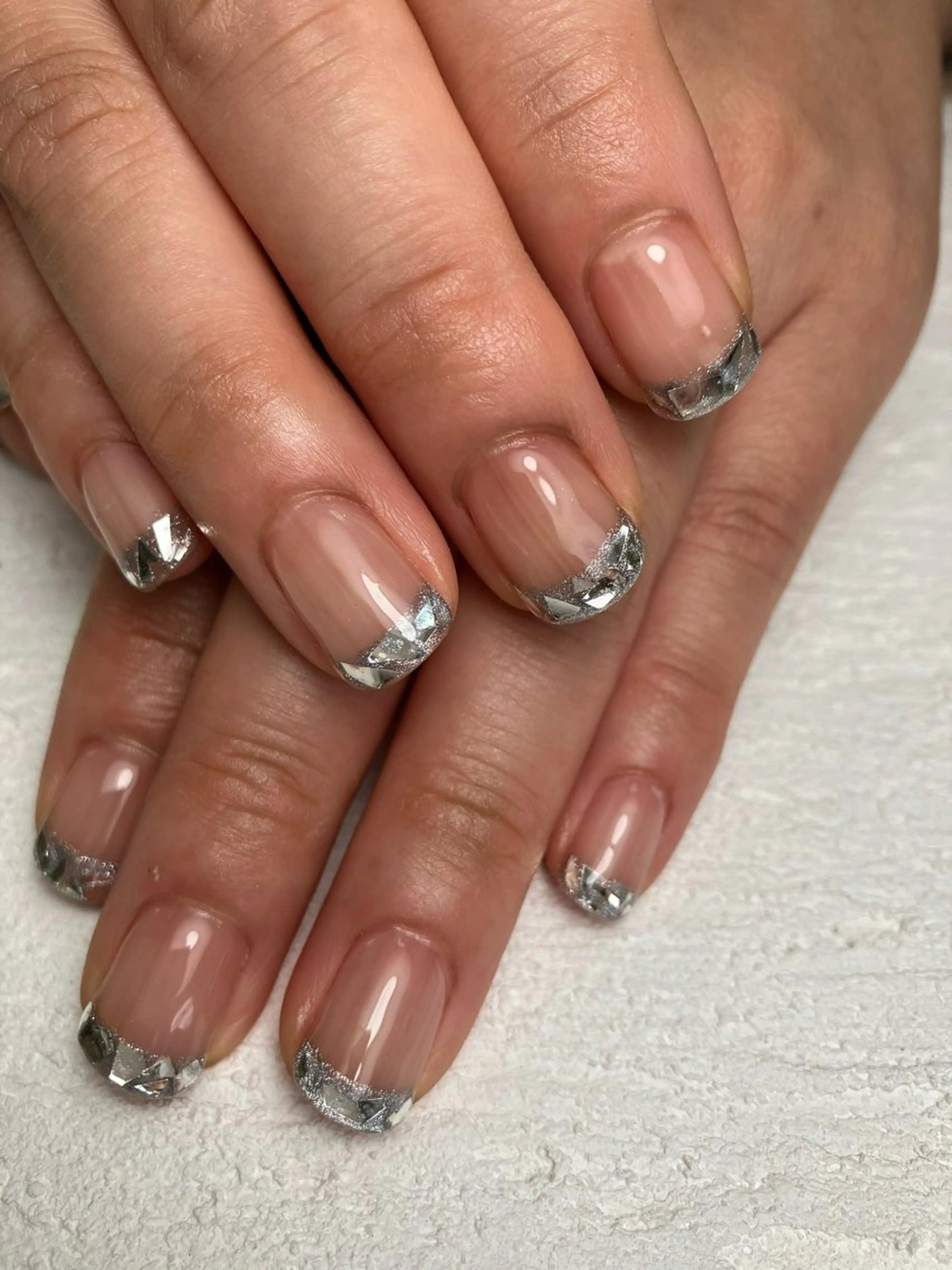 ネイル フレンチネイル ガラスフレンチ nail salon Bloom所属・自宅サロンBloom 橋本のネイルデザイン