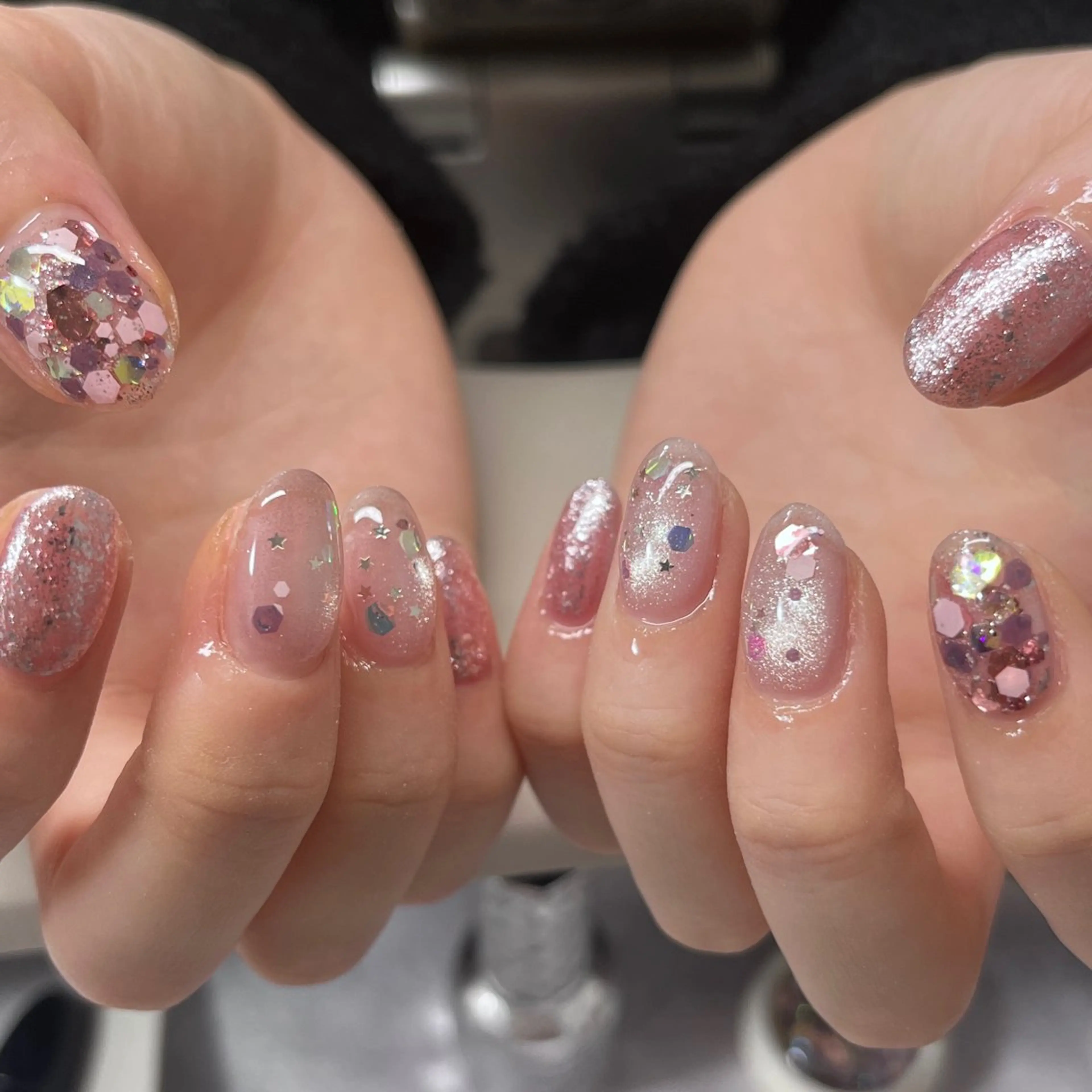 ネイル アートネイル ジェルネイル 韓国ネイル 持ち込み スカルプネイル ハンドネイル はなネイル所属・R_nail xixiのネイルデザイン