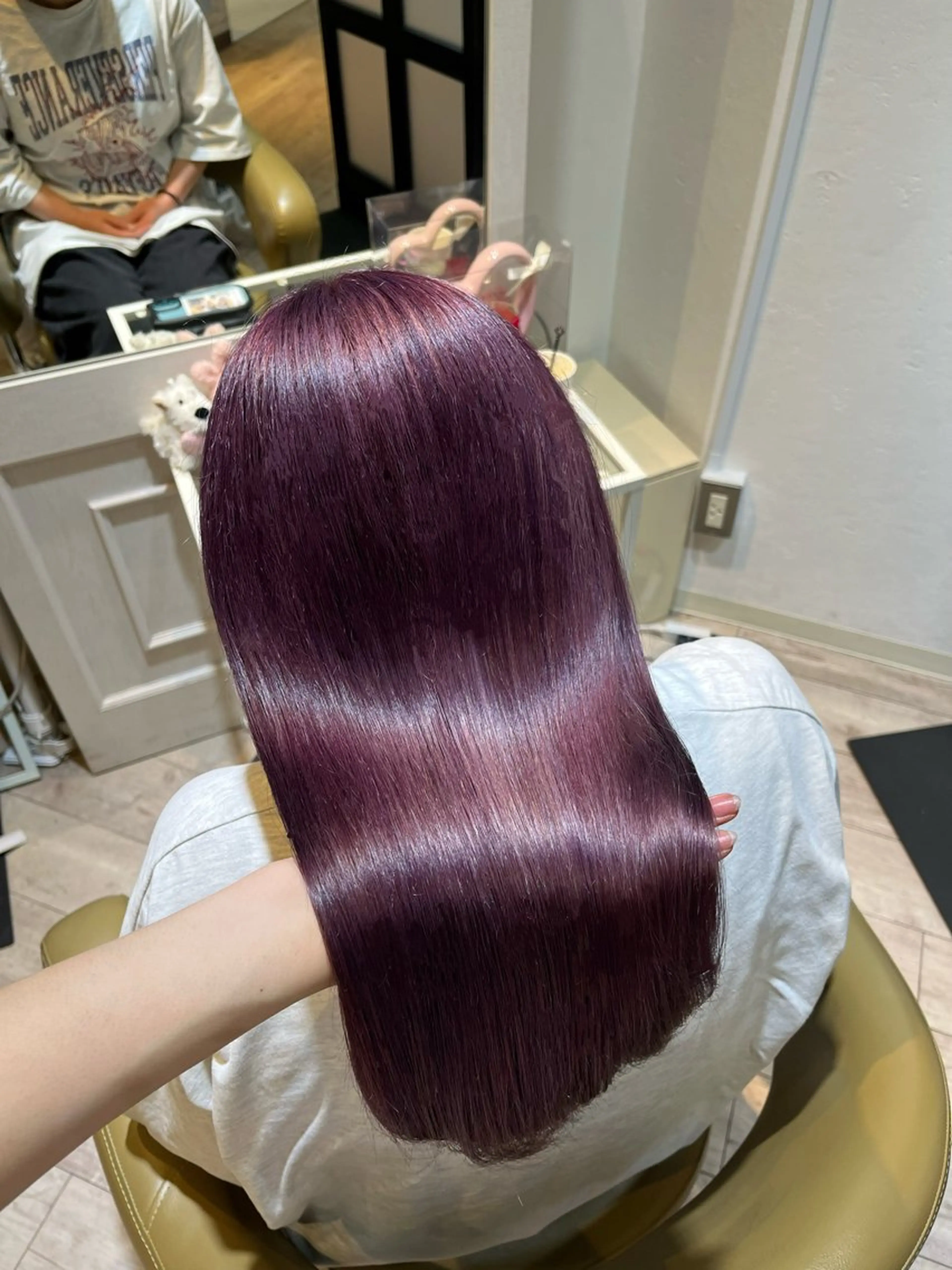 セミロング ピンクラベンダー ヘアカラー ハイトーン/アレンジ かなで⊹ ࣪ ˖⟡のヘアスタイル