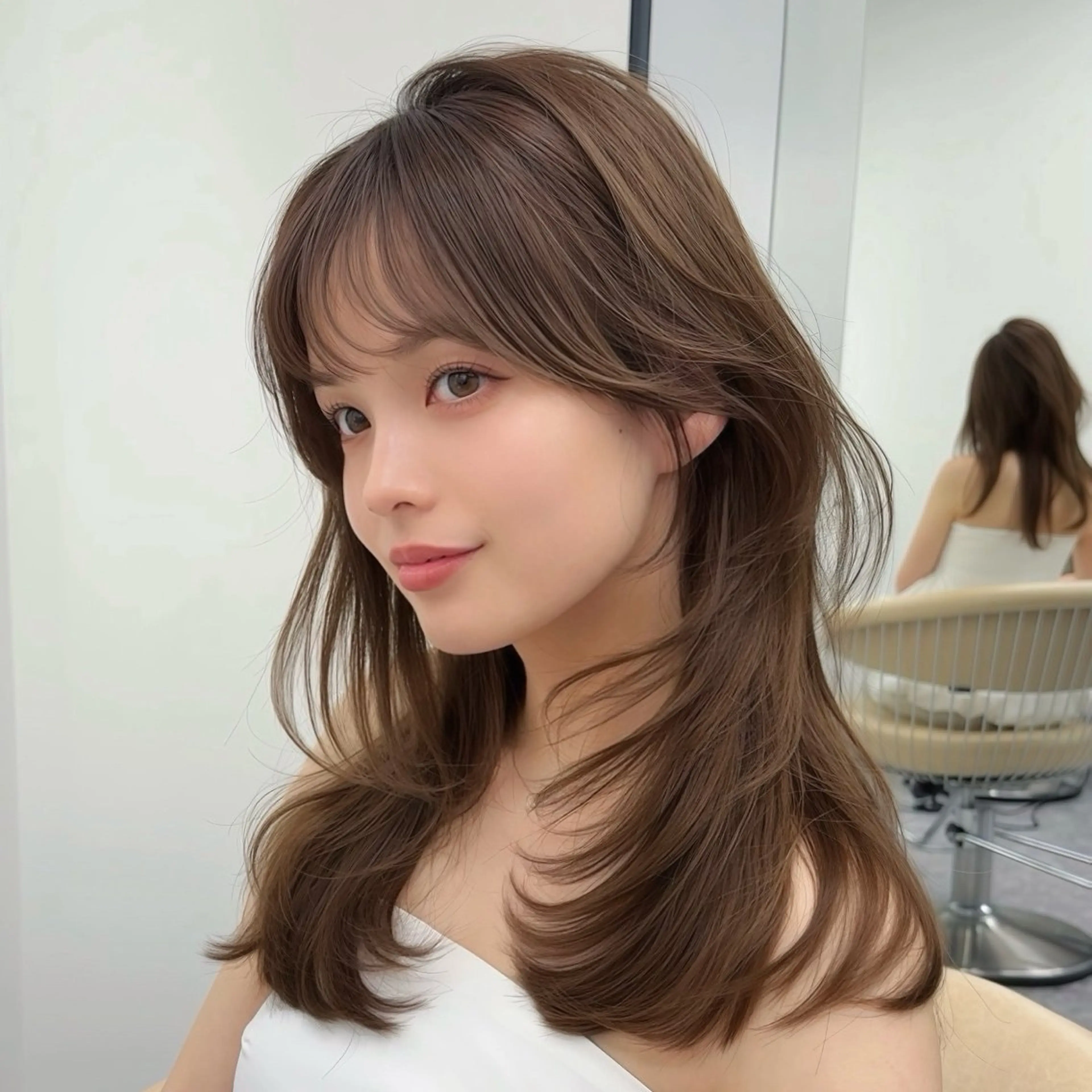 セミロング カット ヘアカラー トリートメント 韓国ヘア🤍🇰🇷 ‪🫶🏻吉満のヘアスタイル